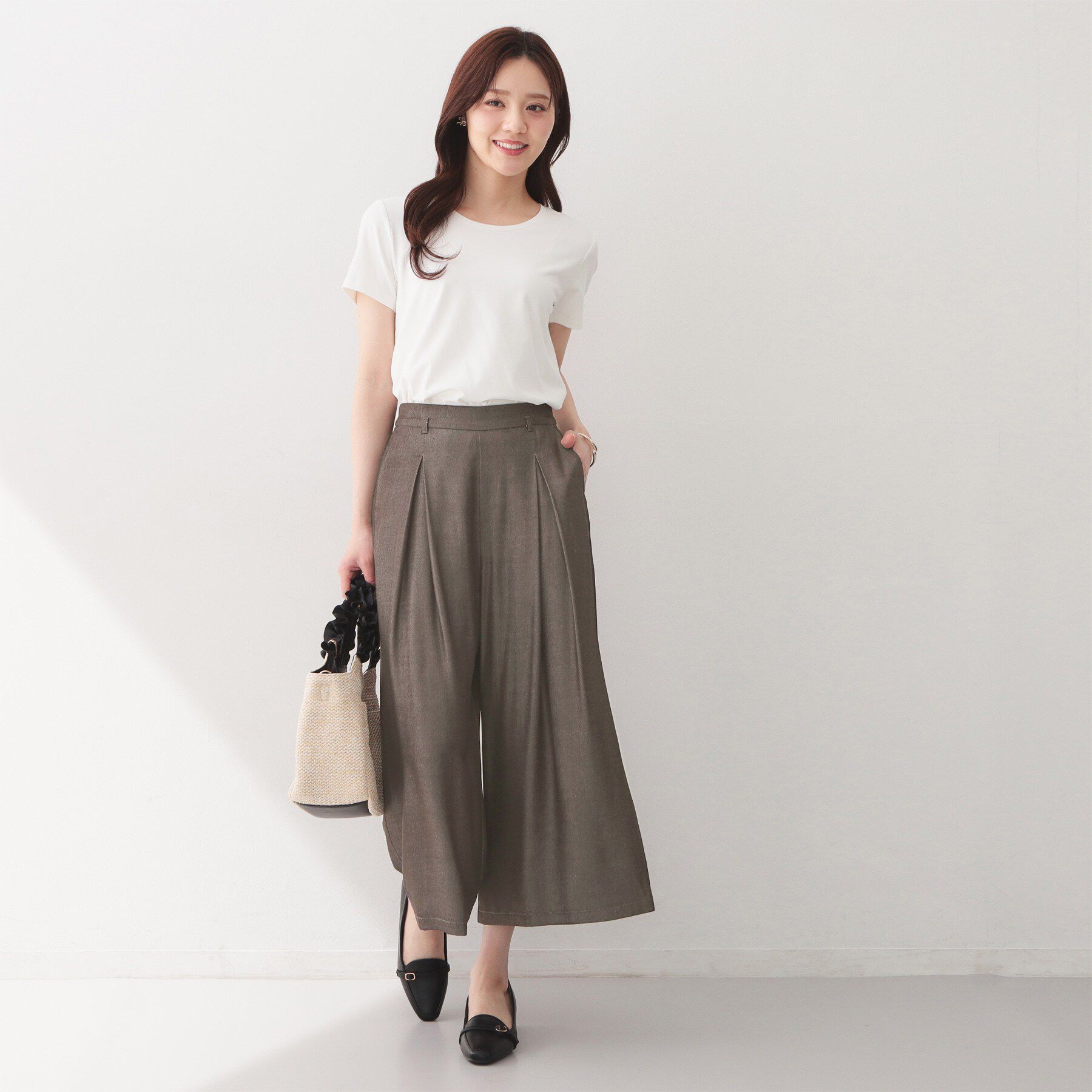 index「接触冷感シャンブレーワイドパンツ【UVケア/吸水速乾/洗濯機OK】」|その他|