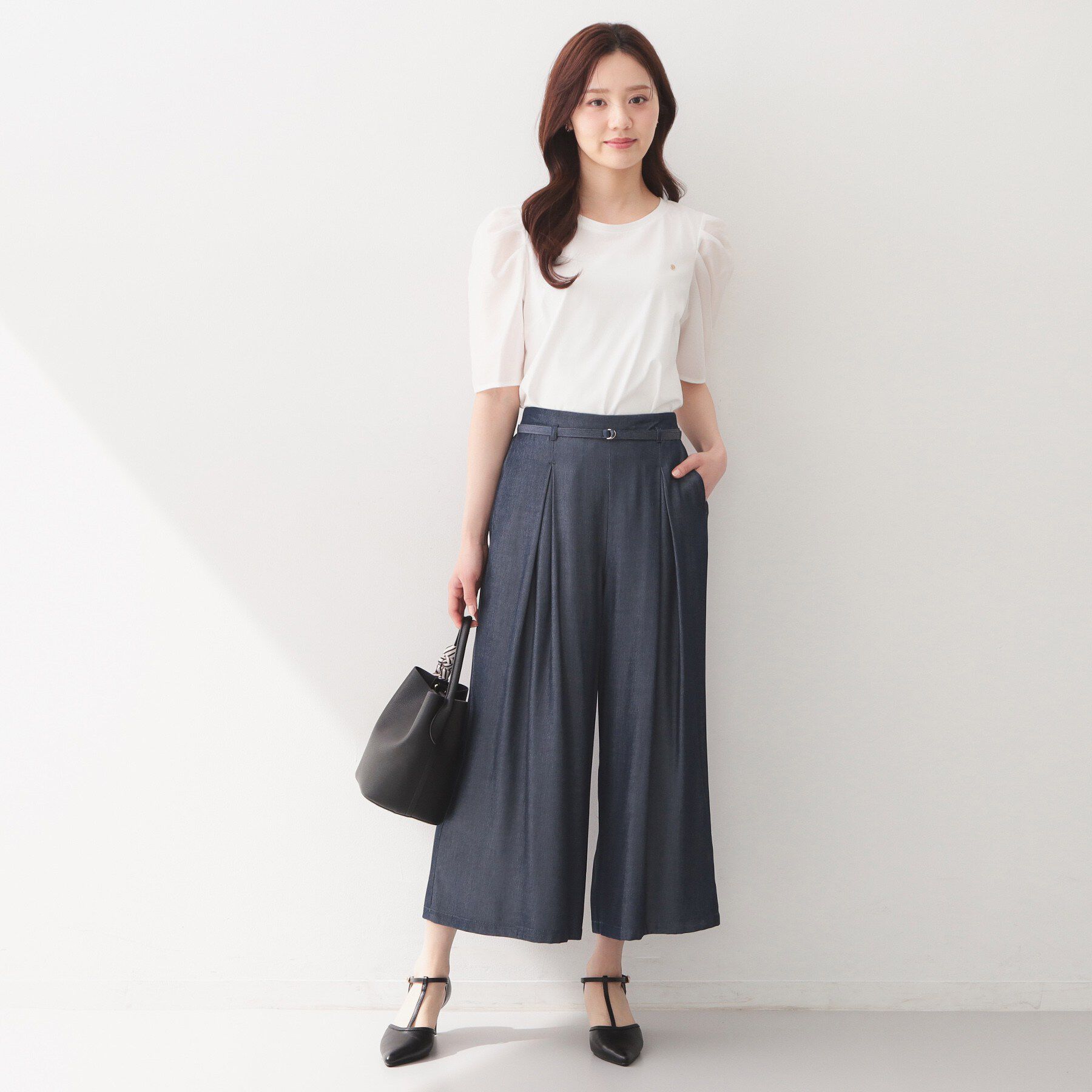 index「接触冷感シャンブレーワイドパンツ【UVケア/吸水速乾/洗濯機OK】」|その他|