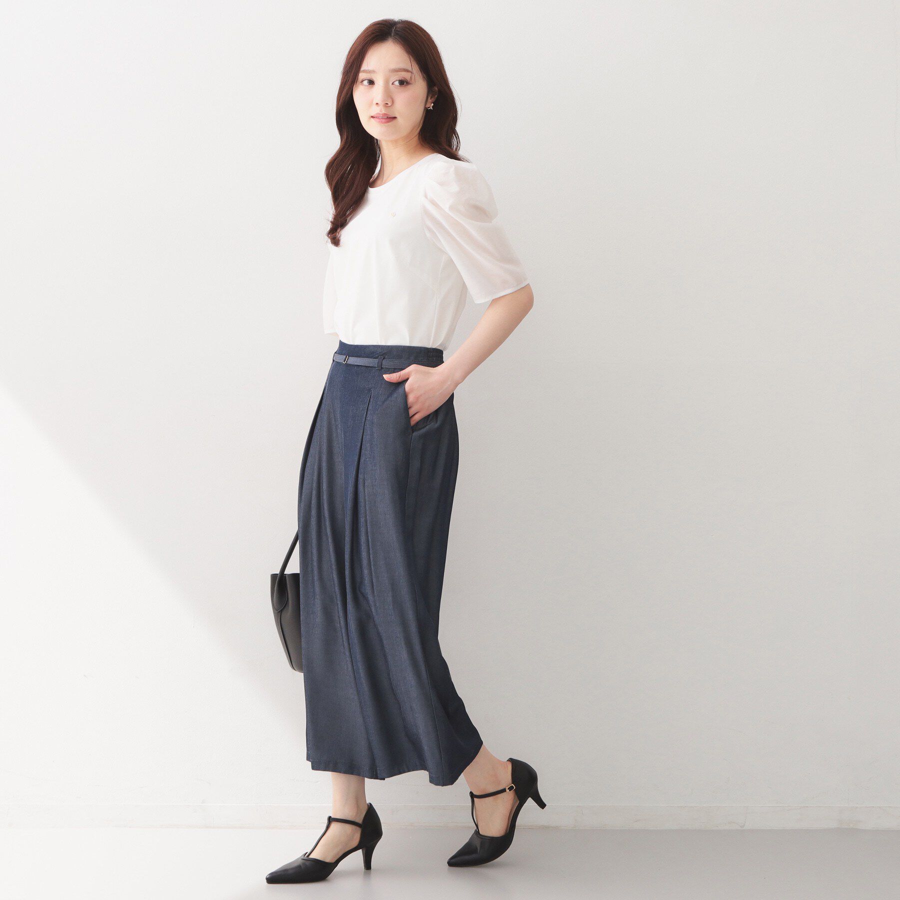 index「接触冷感シャンブレーワイドパンツ【UVケア/吸水速乾/洗濯機OK】」|その他|