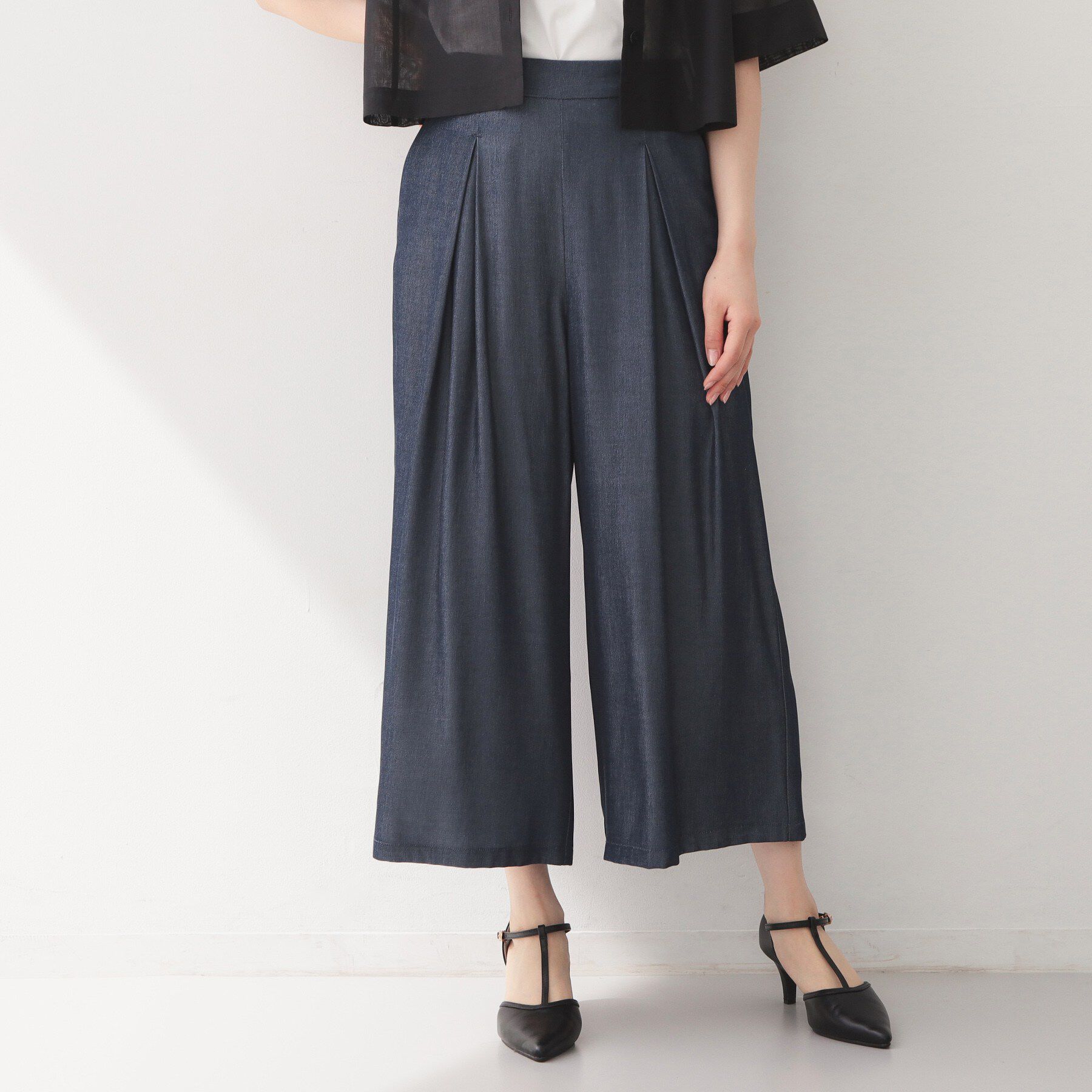 index「接触冷感シャンブレーワイドパンツ【UVケア/吸水速乾/洗濯機OK】」|その他|