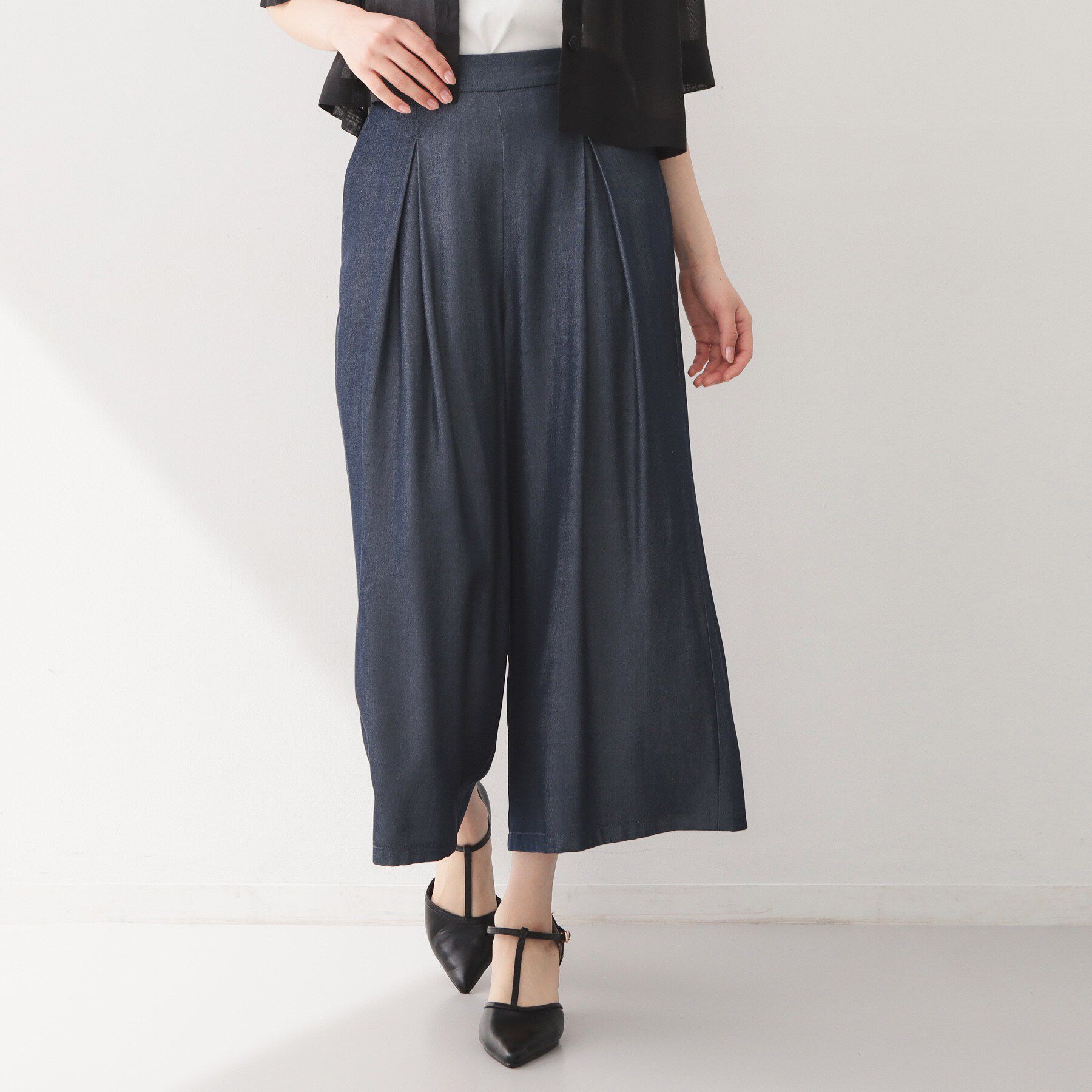 index「接触冷感シャンブレーワイドパンツ【UVケア/吸水速乾/洗濯機OK】」|その他|