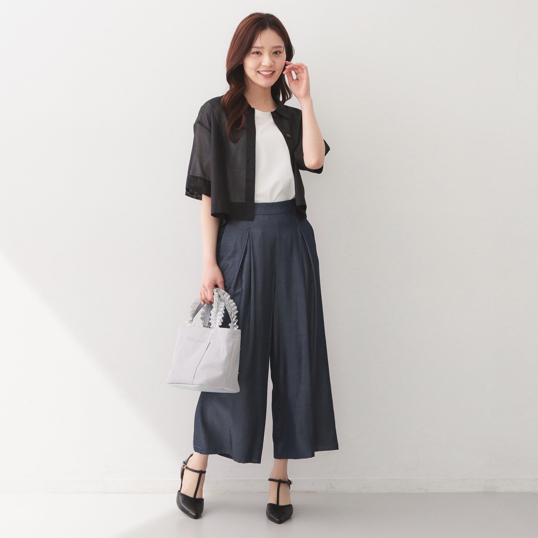 index「接触冷感シャンブレーワイドパンツ【UVケア/吸水速乾/洗濯機OK】」|その他|