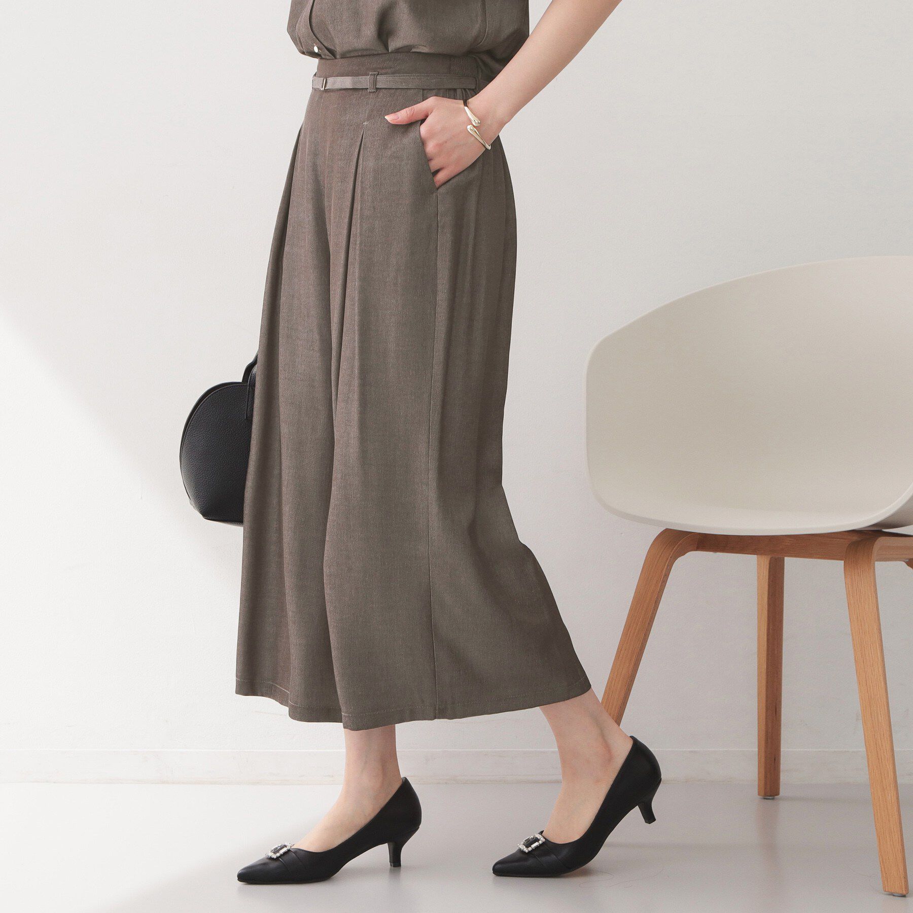 index「接触冷感シャンブレーワイドパンツ【UVケア/吸水速乾/洗濯機OK】」|その他|