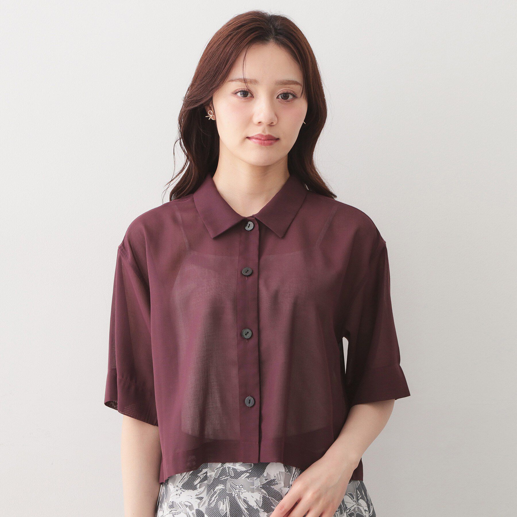 index「シアーボイルボクシーショートブラウス【洗濯機OK／イージーアイロン】」|シャツ・ブラウス|