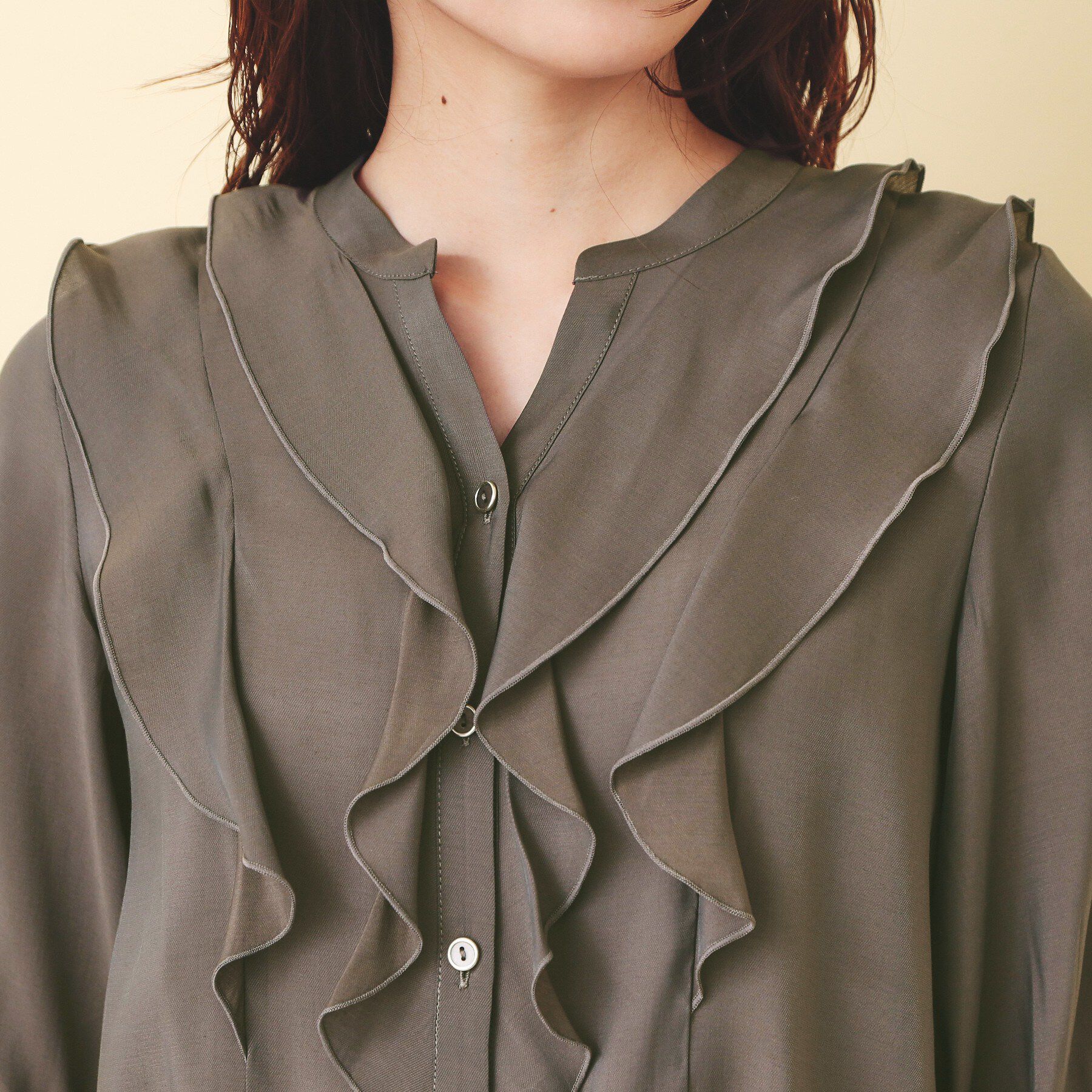 index「シアーツイルフリルスキッパーブラウス【洗濯機OK／イージーアイロン】」|シャツ・ブラウス|