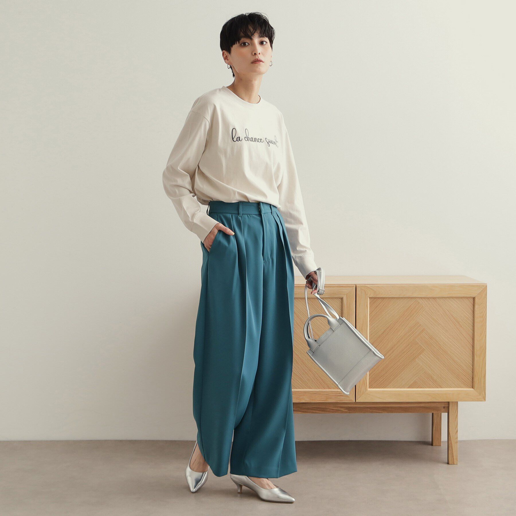 OPAQUE.CLIP「タックワイドカラーパンツ【洗濯機洗い可】」|その他|