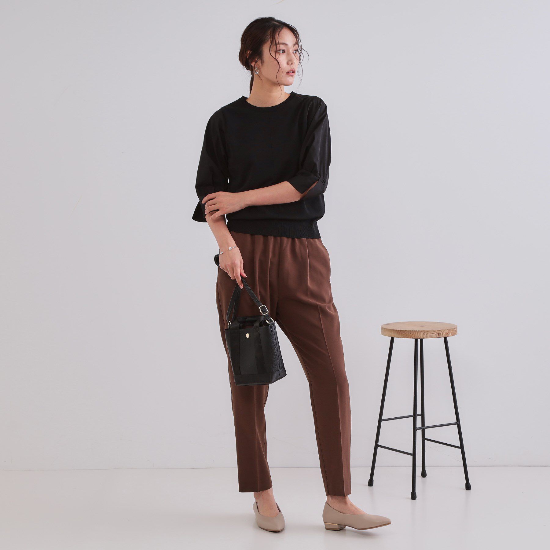 OPAQUE.CLIP「フハクスリーブドッキングニット【洗濯機洗い可】」|ニット・セーター|