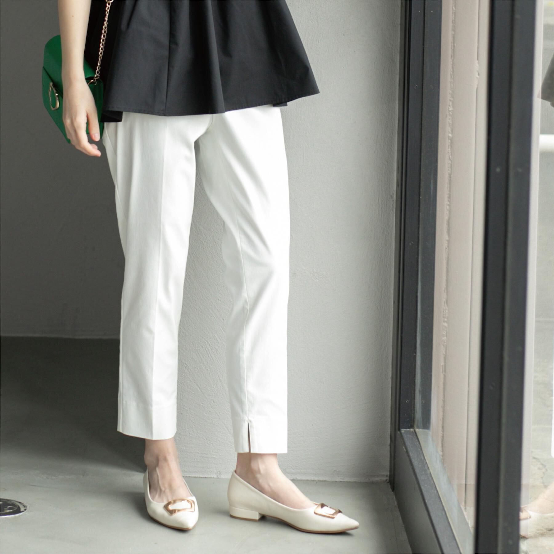 OPAQUE.CLIP「ハイストレッチイージースティックパンツ【洗濯機洗い可】」|その他|ホワイト(001)