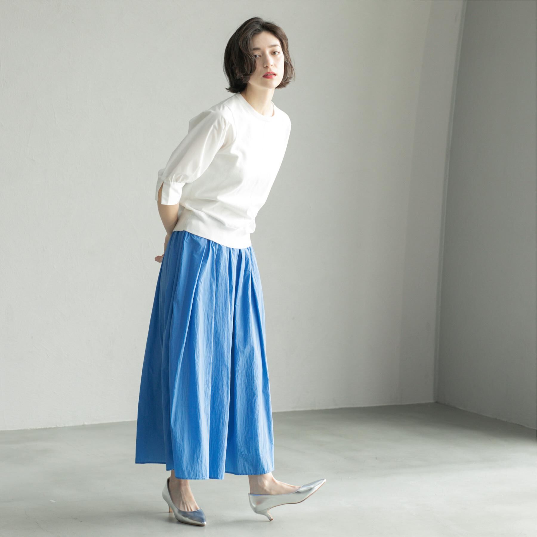 OPAQUE.CLIP「シアーヴィンテージイージーフレアスカート【洗濯機洗い可】」|スカート|