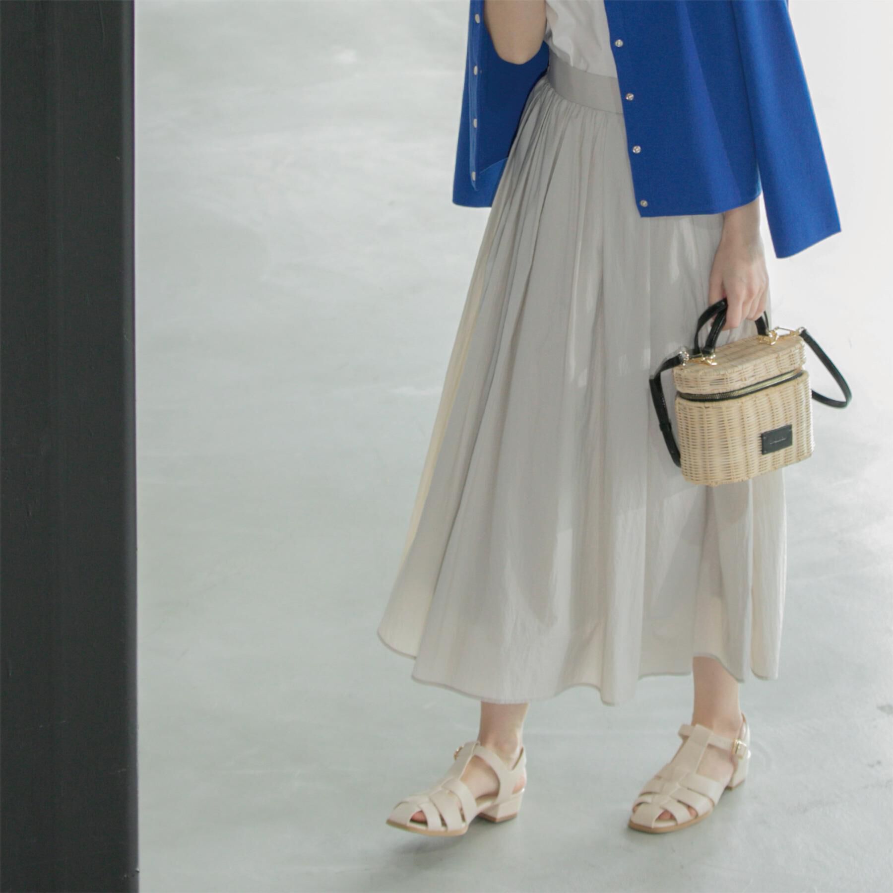 OPAQUE.CLIP「シアーヴィンテージイージーフレアスカート【洗濯機洗い可】」|スカート|
