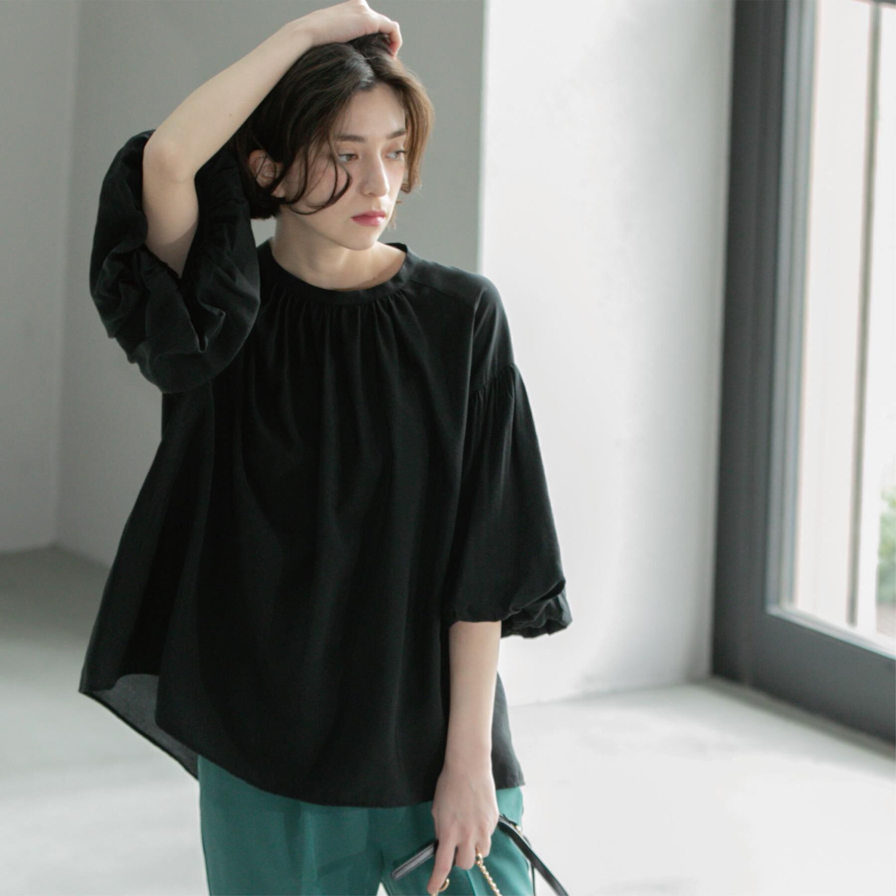 OPAQUE.CLIP「バルーンスリーブブラウス【洗濯機洗い可】」|シャツ・ブラウス|