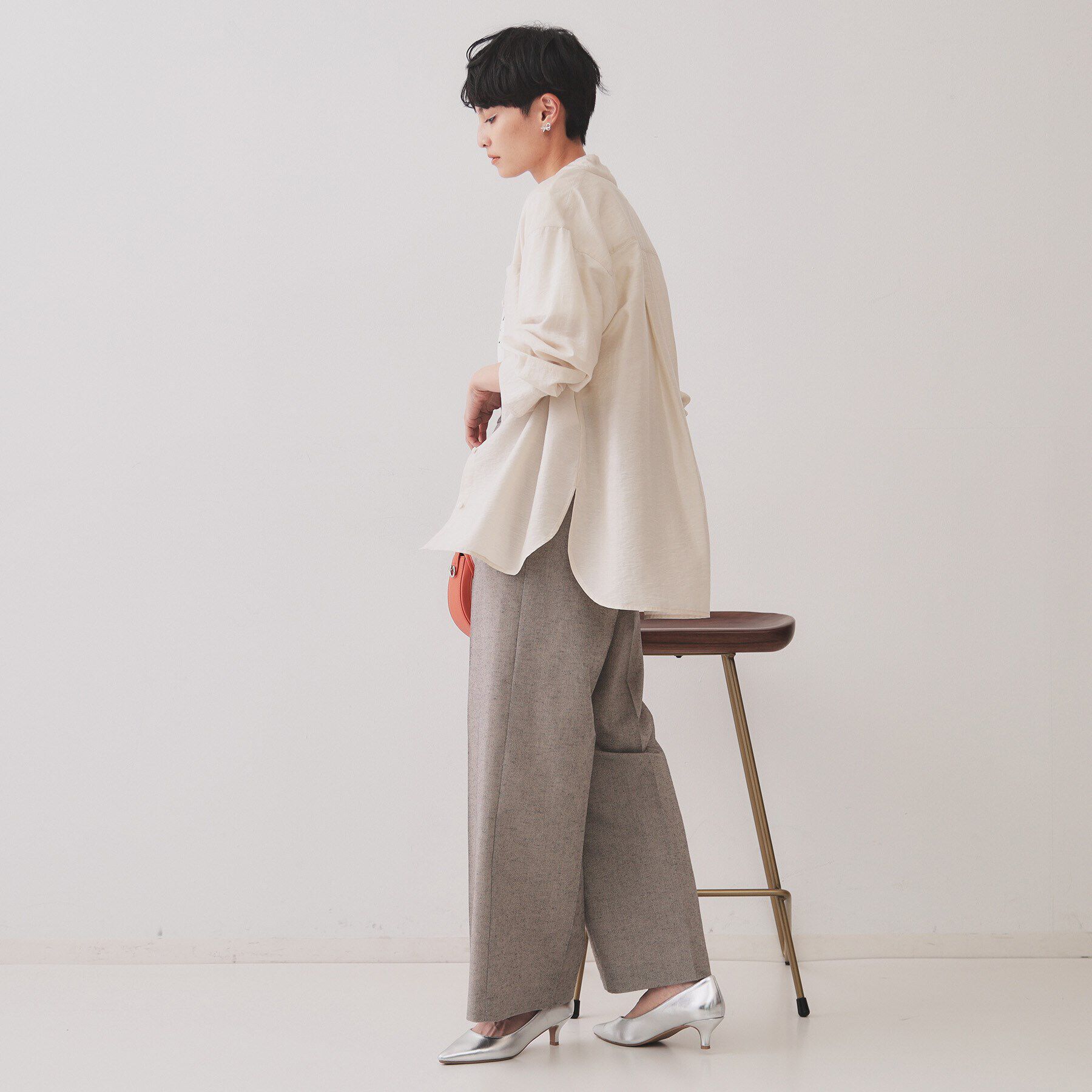 OPAQUE.CLIP「《andGIRL掲載》麻混シアーダブルポケットシャツ【洗濯機洗い可】」|シャツ・ブラウス|