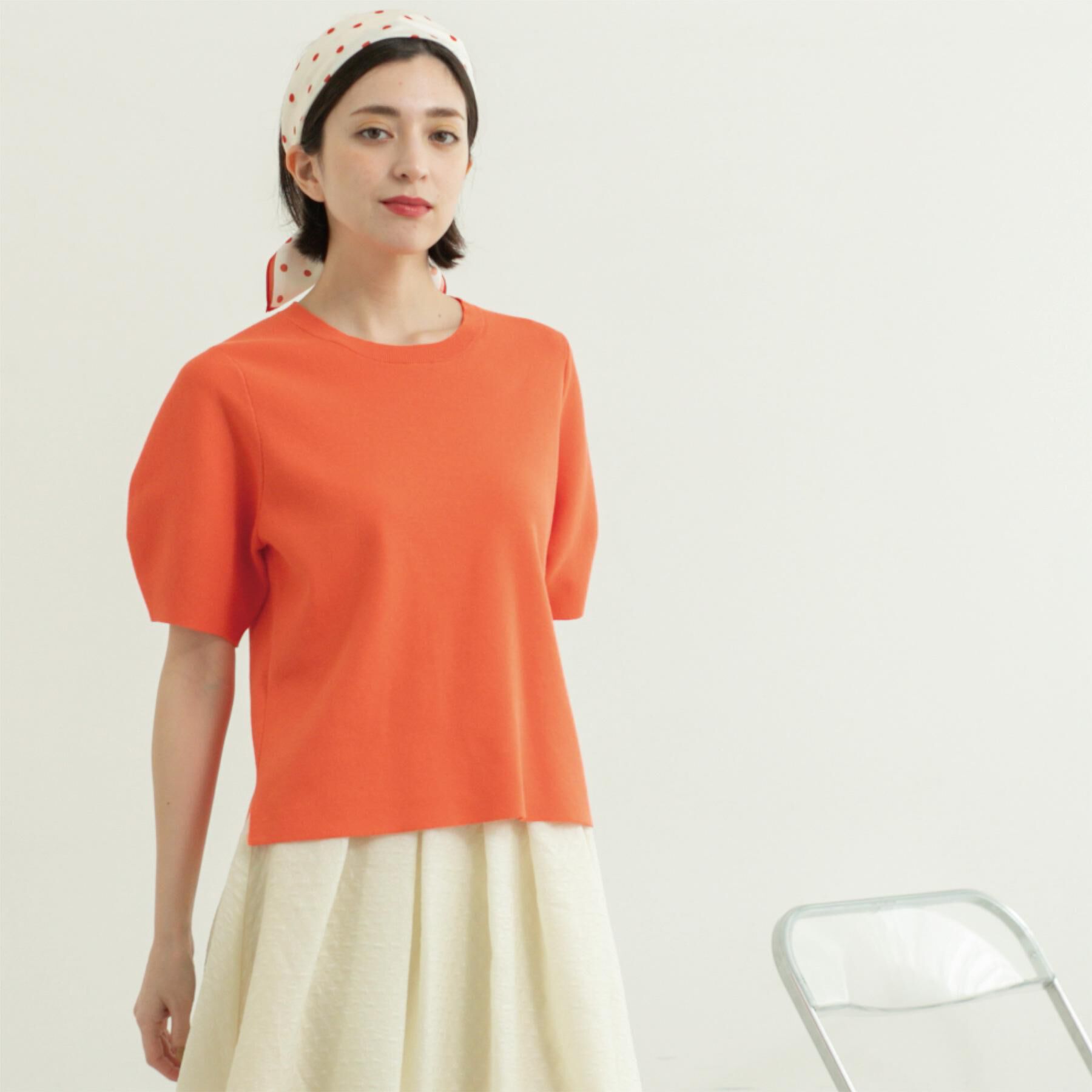 OPAQUE.CLIP「カーブスリーブニット【UV/洗濯機洗い可】」|ニット・セーター|