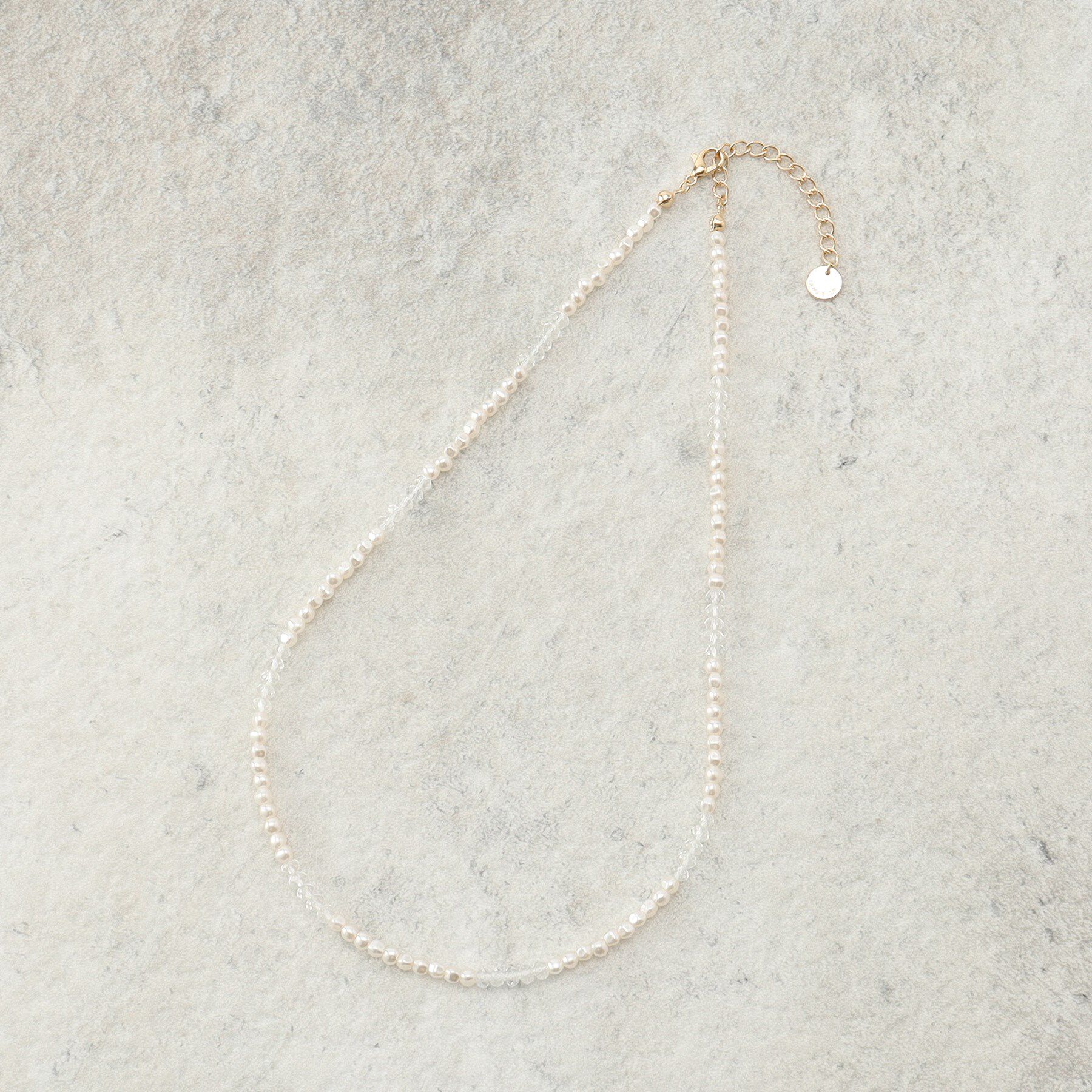 OPAQUE.CLIP「ガラスビーズネックレス」|ネックレス|ホワイト(001)