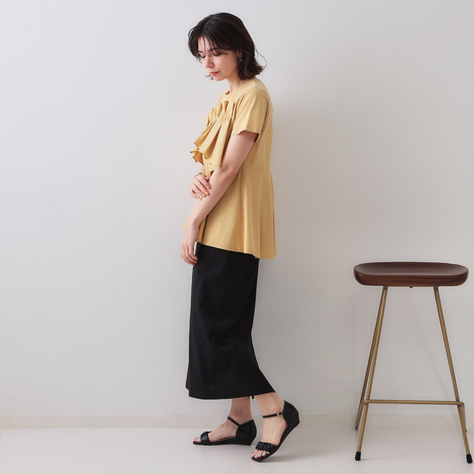 OPAQUE.CLIP「フリルドッキングペプラムトップス【接触冷感/洗濯機洗い可】」|Tシャツ・カットソー|