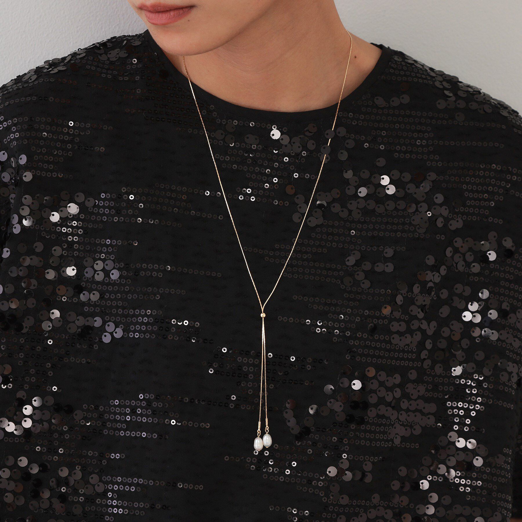 OPAQUE.CLIP「淡水パールスライドネックレス」|ネックレス|