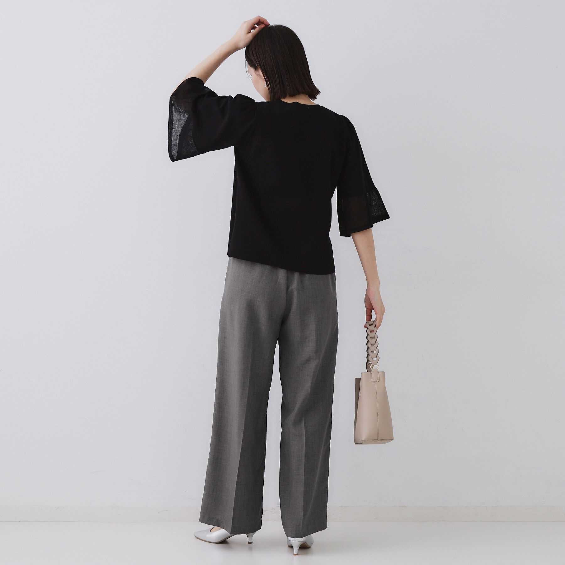 OPAQUE.CLIP「ウエストサテン使いイージーワイドパンツ【洗濯機洗い可】」|その他|