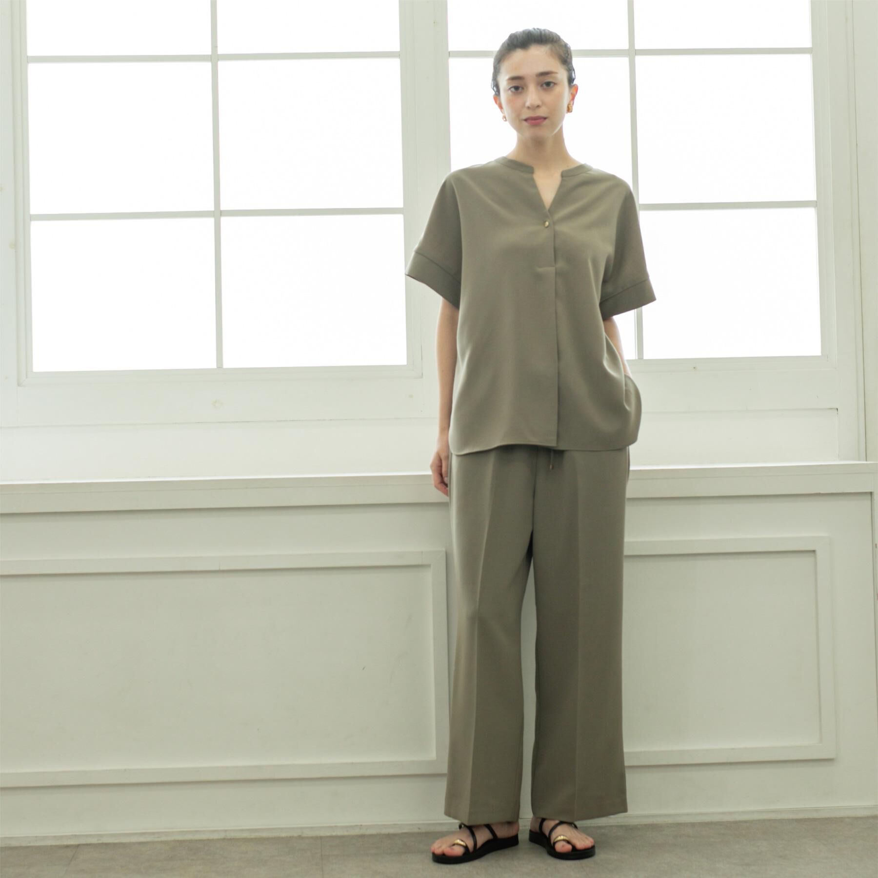 OPAQUE.CLIP「美脚イージーワイドパンツ【防シワ/洗濯機洗い可/抗ピル/ストレッチ】《丈が選べる/SS-LLサイズ/」|その他|