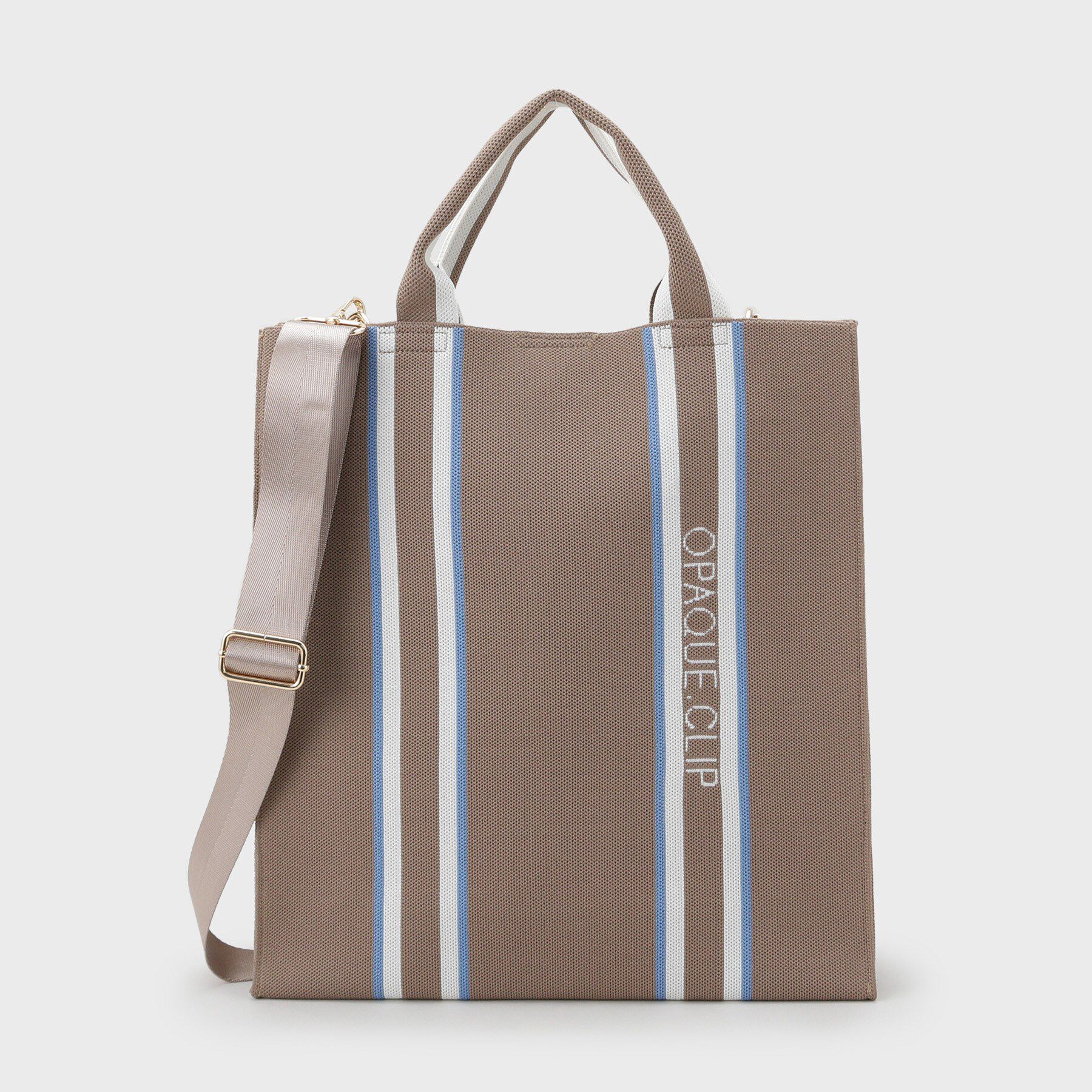 OPAQUE.CLIP「【2WAY/A4サイズ対応】ラインハンドルスクエアニットトートバッグ」|トートバッグ|