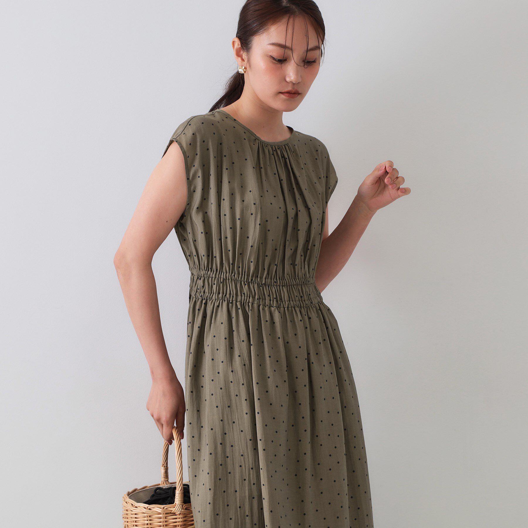 OPAQUE.CLIP「ドットプリントワンピース【洗濯機洗い可】」|ワンピース|