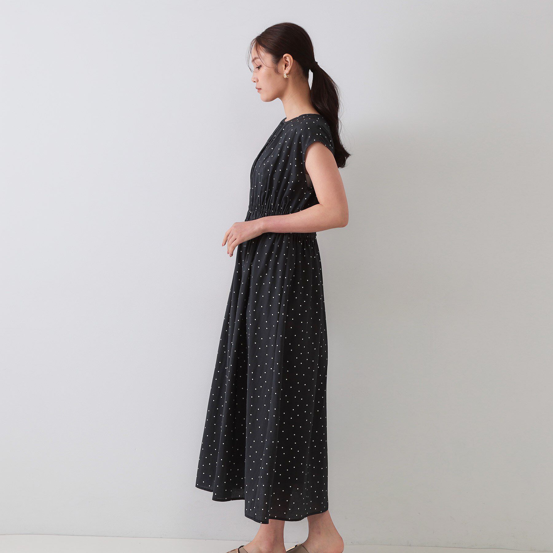 OPAQUE.CLIP「ドットプリントワンピース【洗濯機洗い可】」|ワンピース|