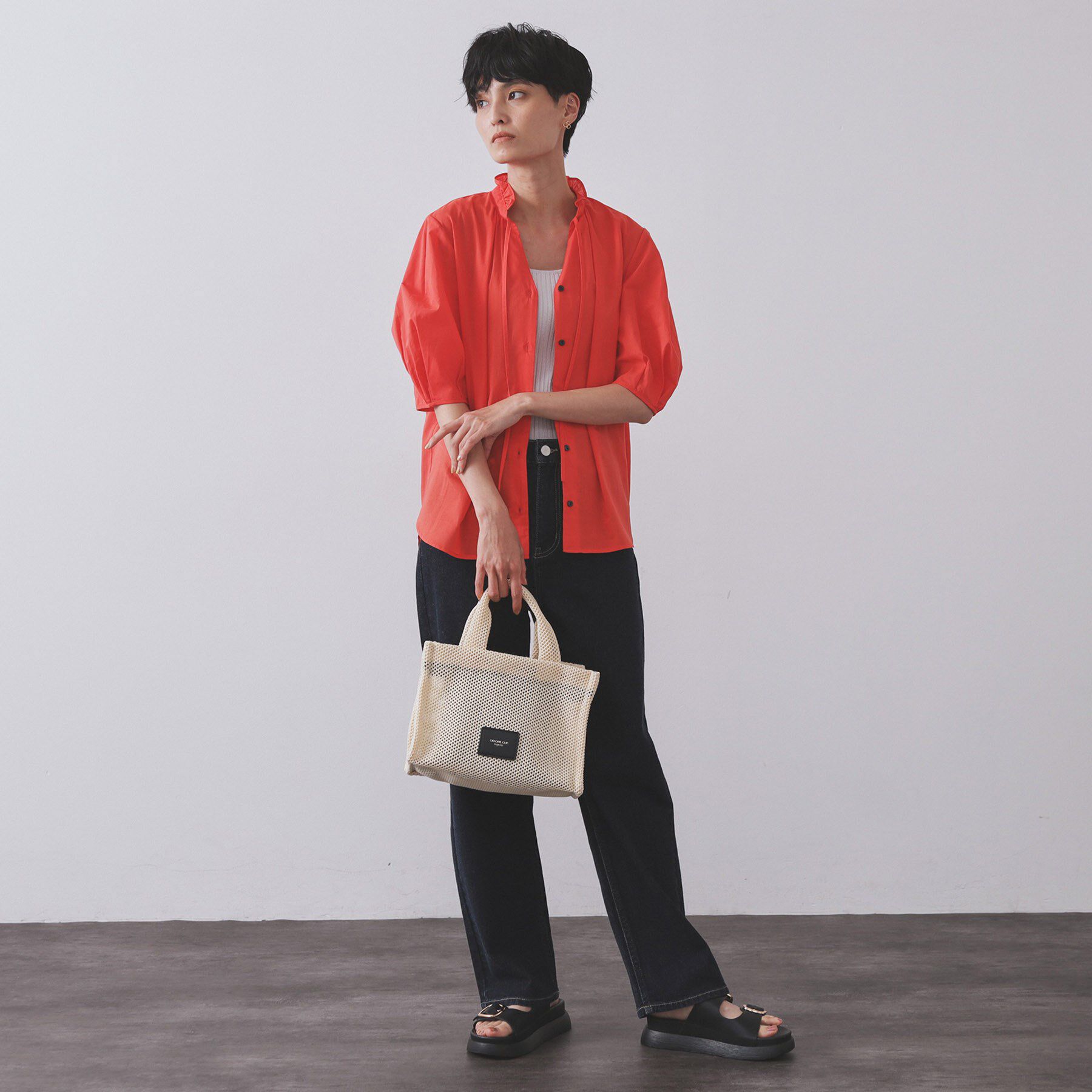 OPAQUE.CLIP「【2WAY】メッシュスクエアミドルトートバッグ」|トートバッグ|