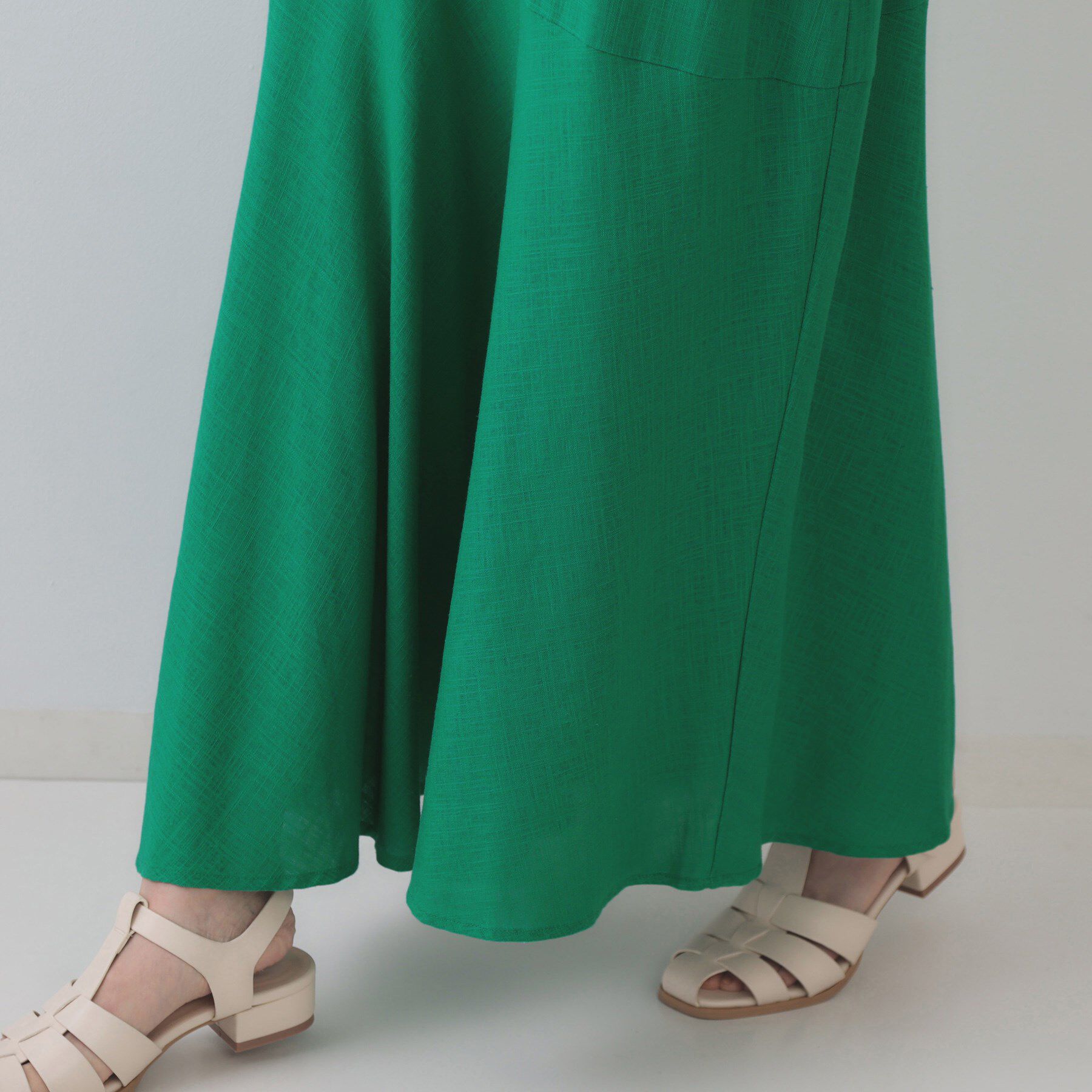 OPAQUE.CLIP「レーヨン麻キーネックワンピース【洗える】」|ワンピース|