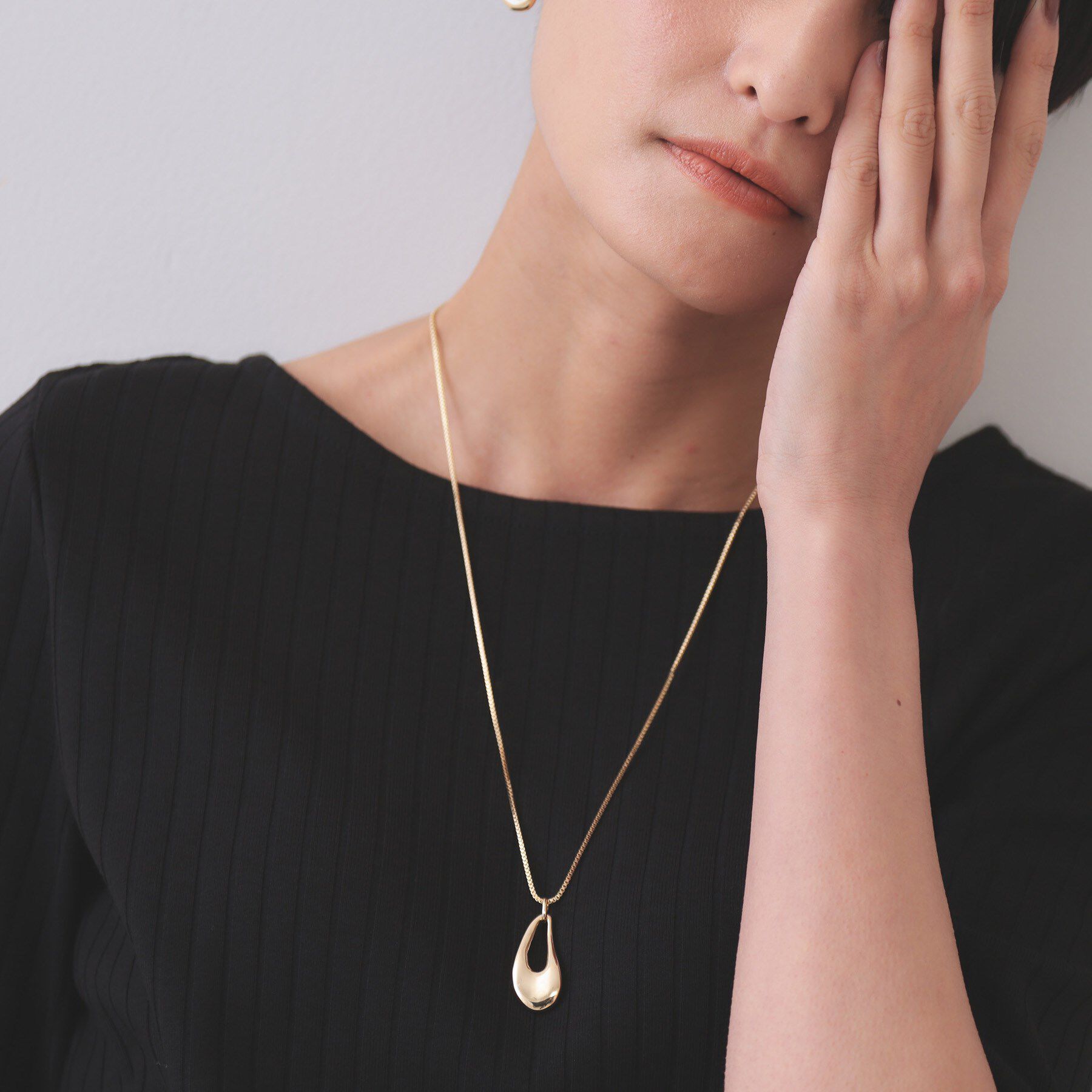 OPAQUE.CLIP「【2WAY】しずくメタルネックレス」|ネックレス|