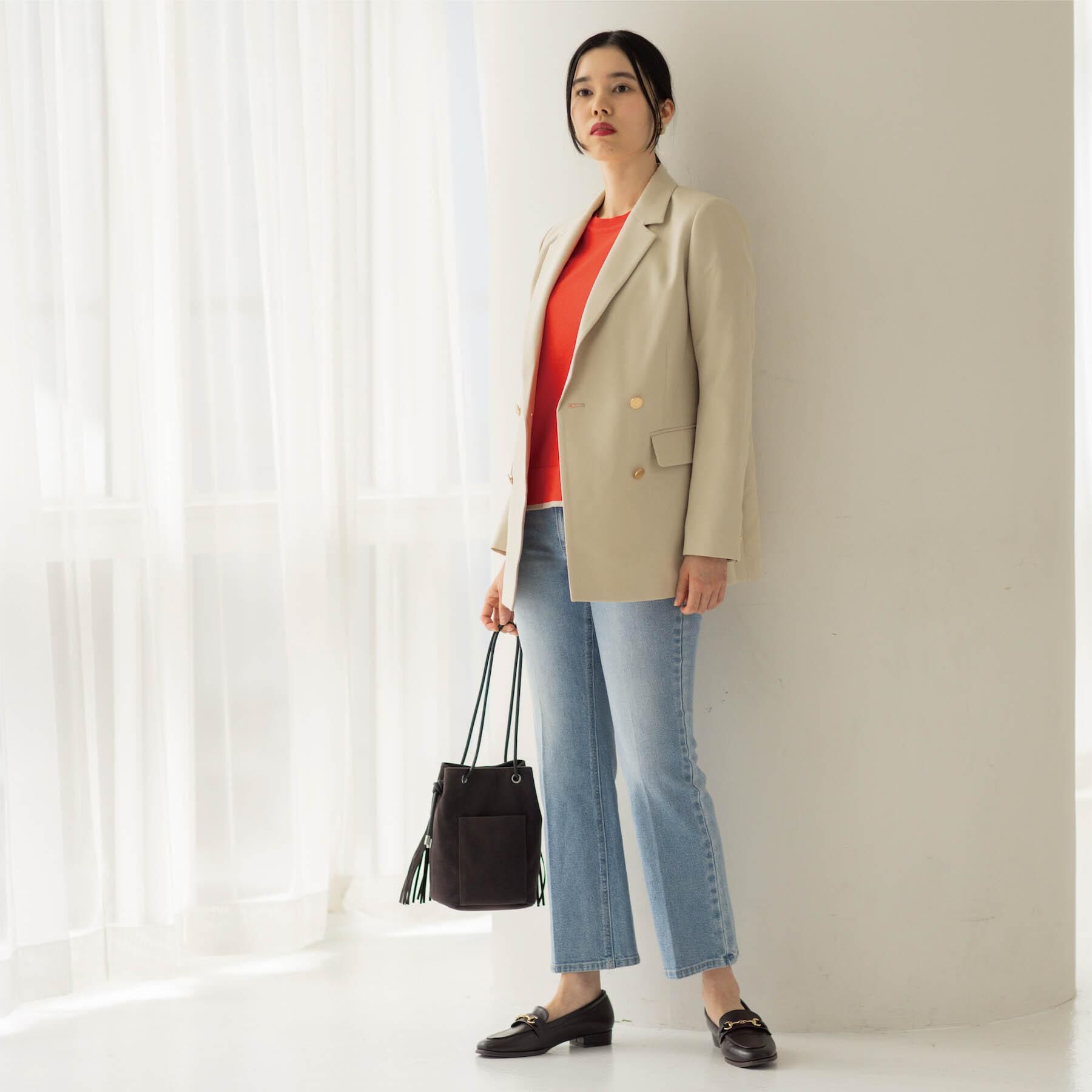 OPAQUE.CLIP「ストレッチセミフレアデニム【洗濯機洗い可】《SS～LL》」|デニム|