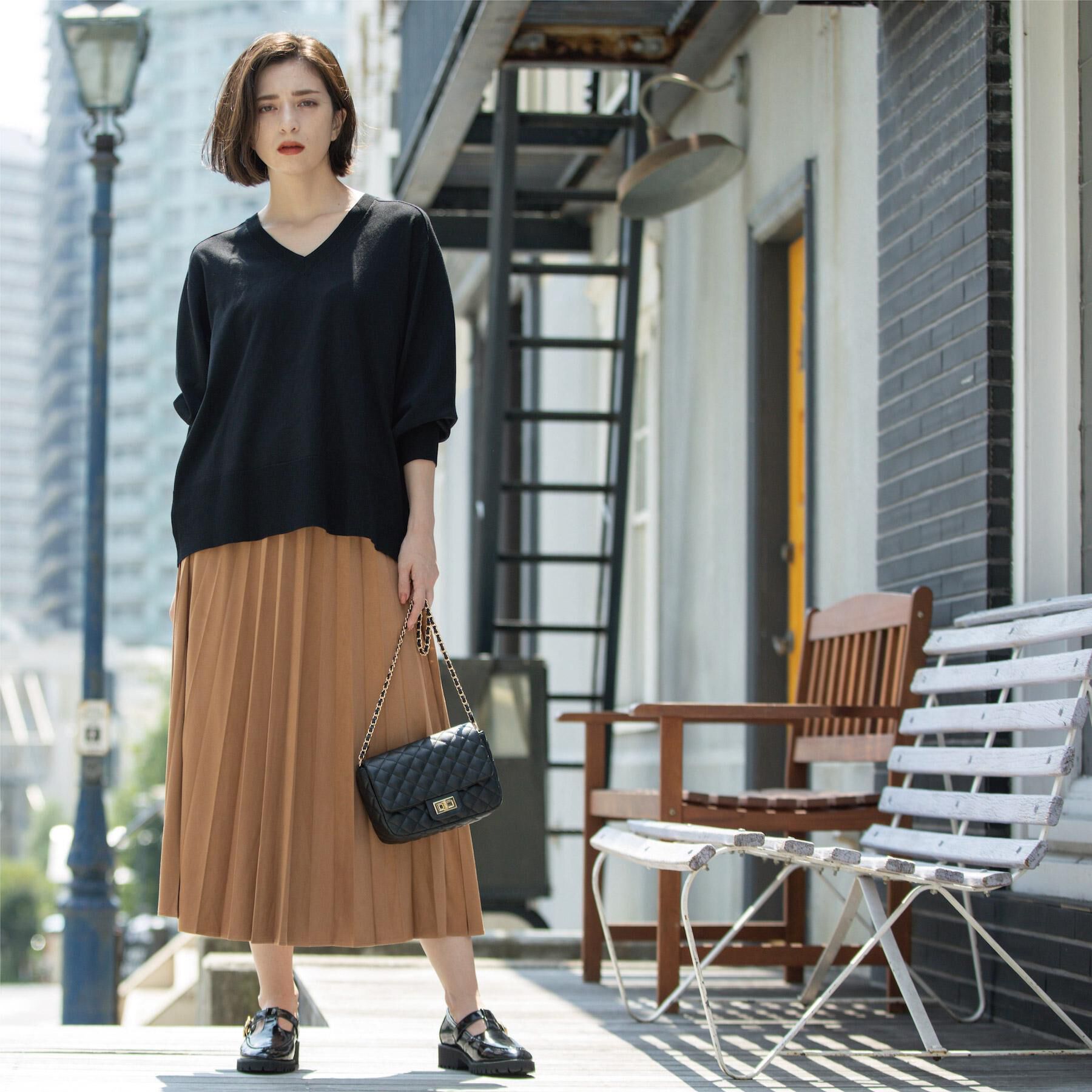 OPAQUE.CLIP「リラクシーVネックニット【洗濯機洗OK】《6col》」|ニット・セーター|