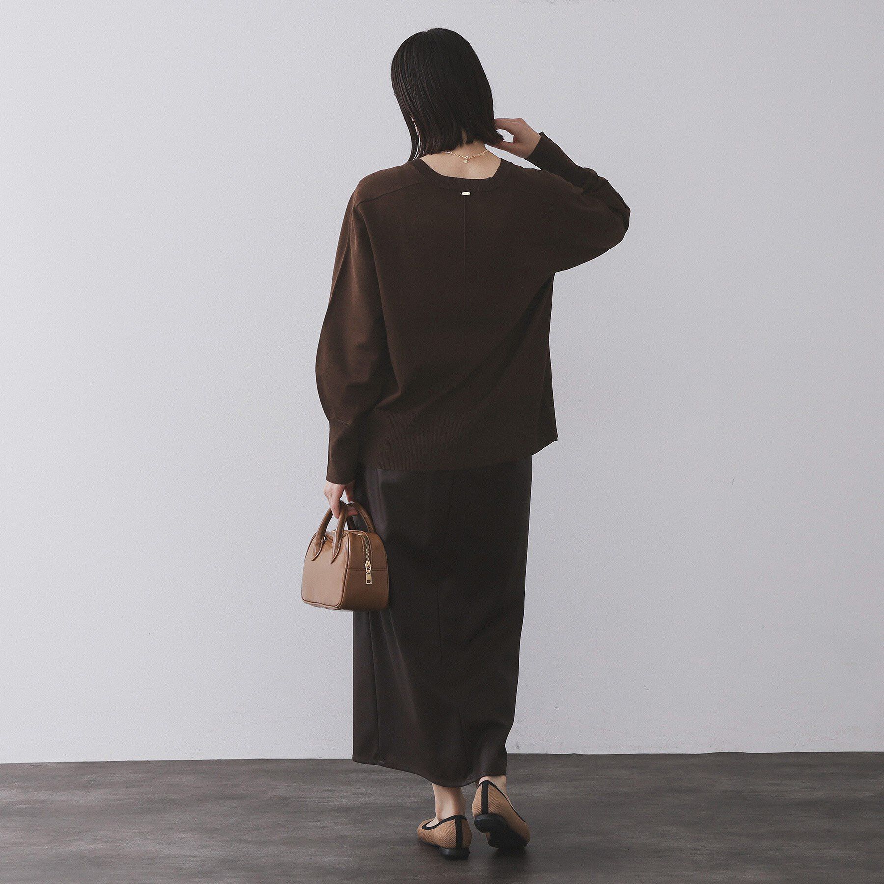 OPAQUE.CLIP「リラクシーVネックニット【洗濯機洗OK】《6col》」|ニット・セーター|