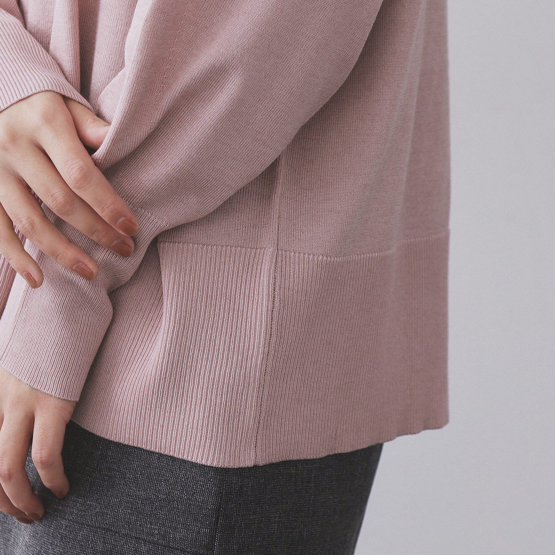 OPAQUE.CLIP「リラクシーVネックニット【洗濯機洗OK】《6col》」|ニット・セーター|