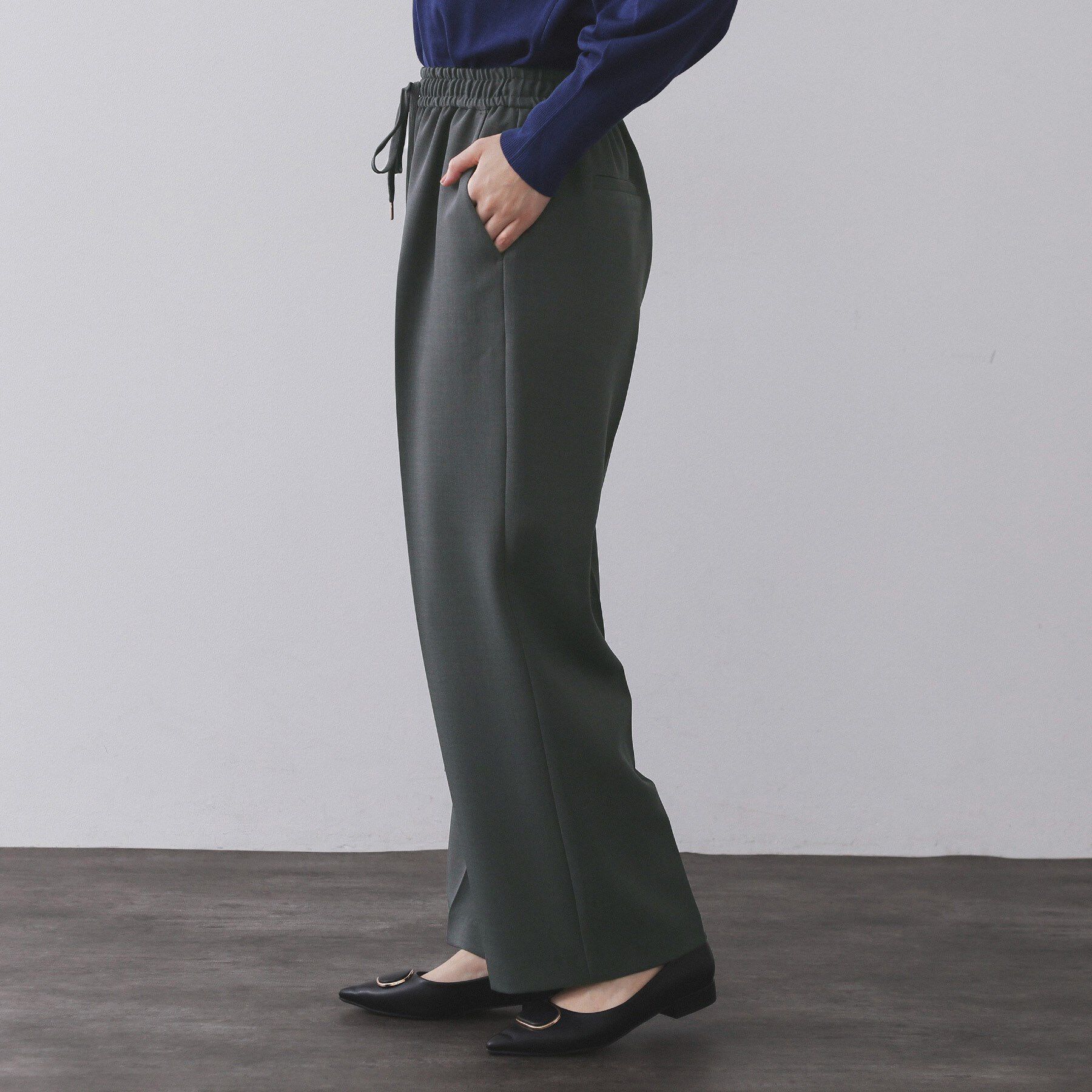 OPAQUE.CLIP「《SS-LLサイズ》ストレッチ美脚イージーワイドパンツ【防シワ/洗濯機洗い可】」|その他|