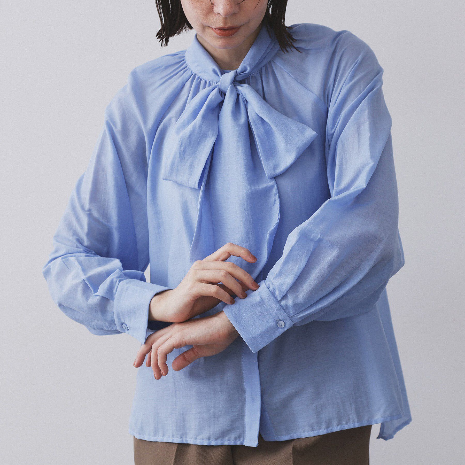 OPAQUE.CLIP「2WAYシアーボウタイブラウス【洗濯機洗い可】」|シャツ・ブラウス|