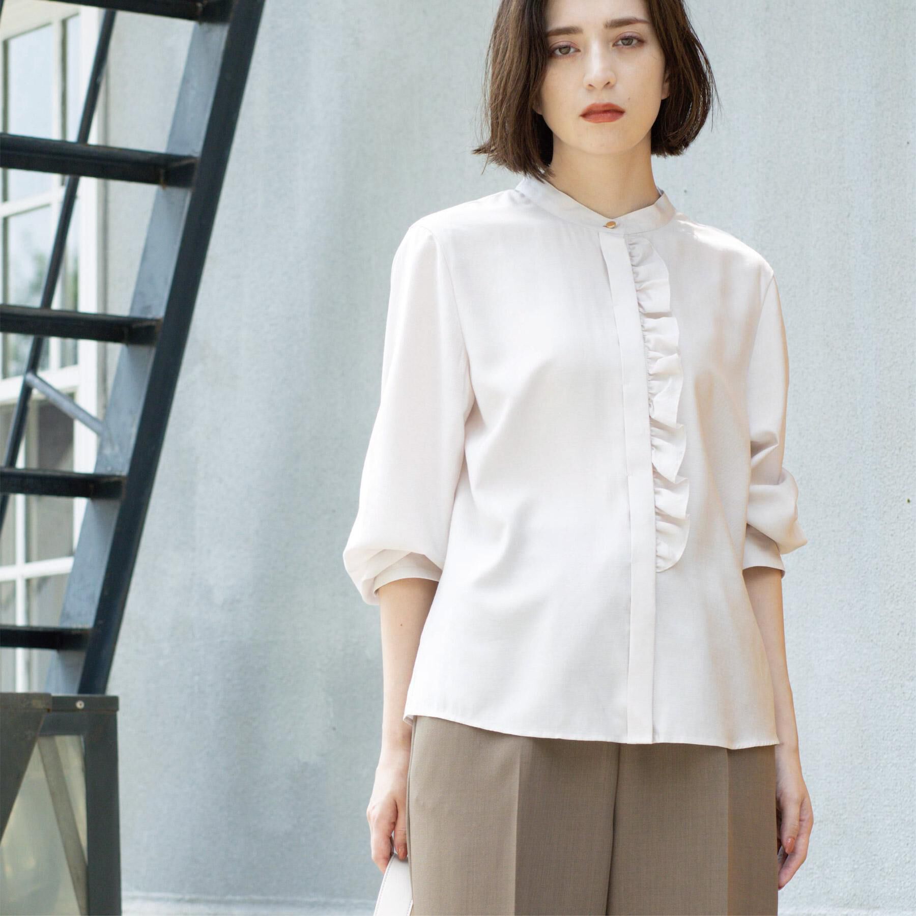OPAQUE.CLIP「フロントフリルブラウス【洗濯機OK】」|シャツ・ブラウス|