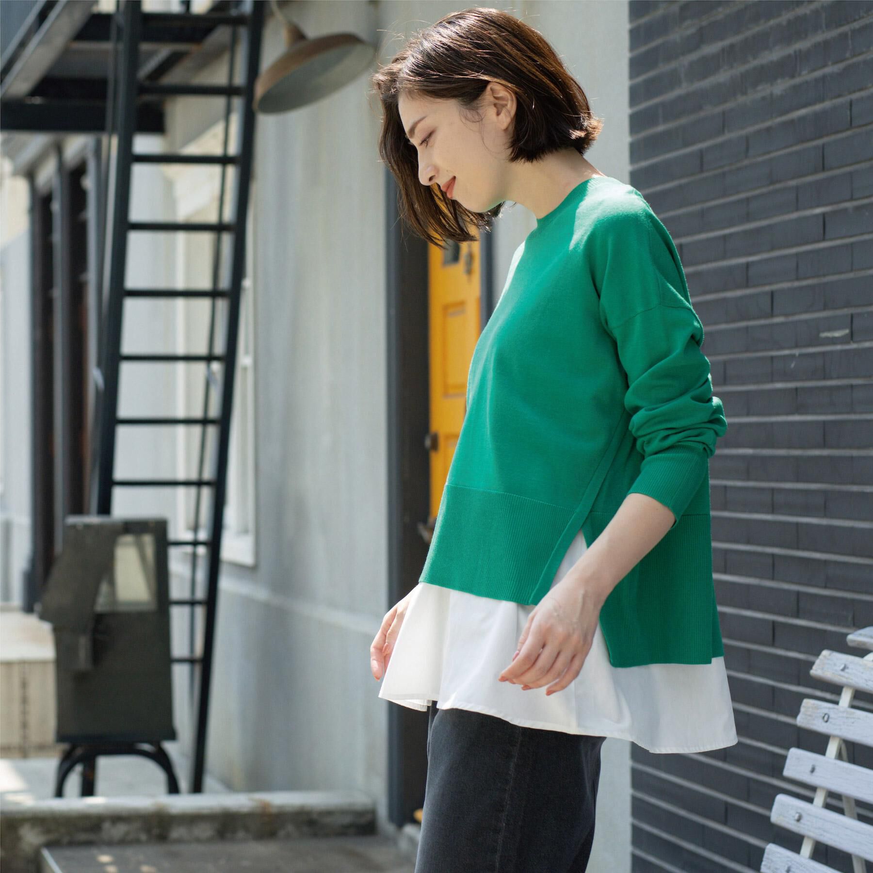 OPAQUE.CLIP「《ツインセット》リラクシーサイドスリットニット&times;ドッキングタンク【洗濯機洗い可】」|その他|