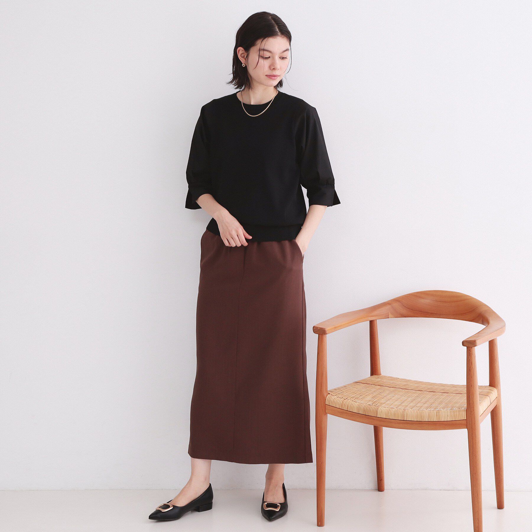 OPAQUE.CLIP「ドッキングスリーブニット【洗濯機洗い可/抗ピル】」|ニット・セーター|