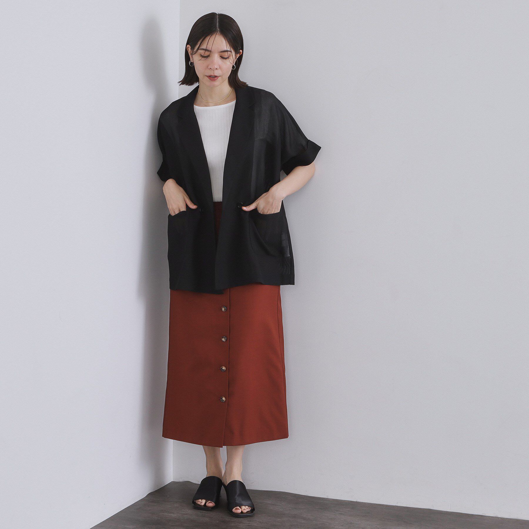 OPAQUE.CLIP「メッシュテーラードジャケット【洗濯機洗い可】」|テーラードジャケット|