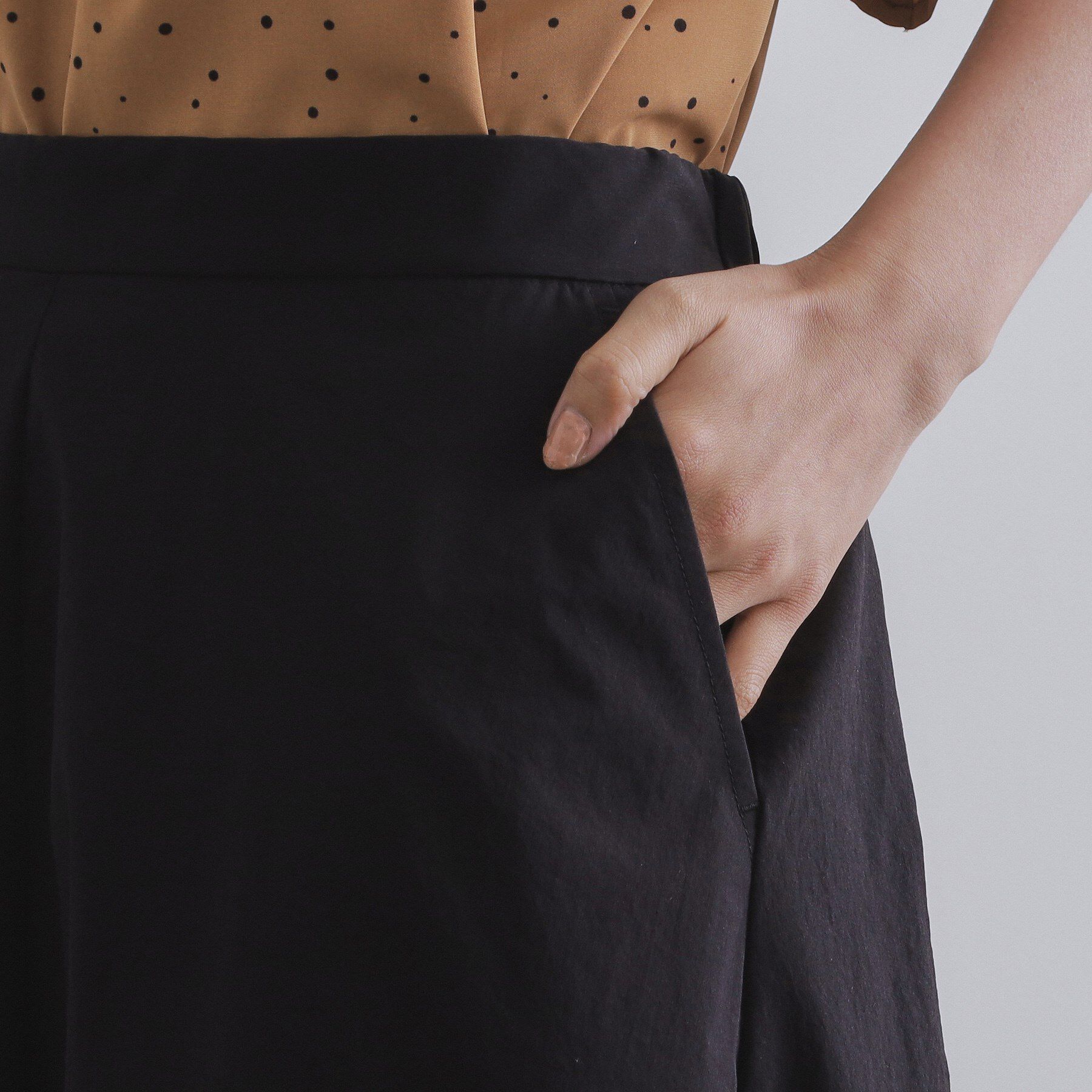 OPAQUE.CLIP「コットンライクフレアスカート【洗濯機洗い可】」|スカート|