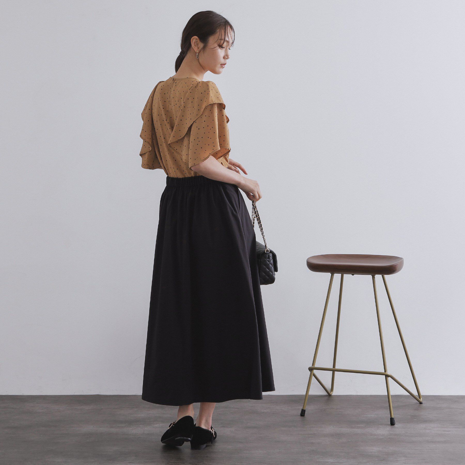 OPAQUE.CLIP「コットンライクフレアスカート【洗濯機洗い可】」|スカート|