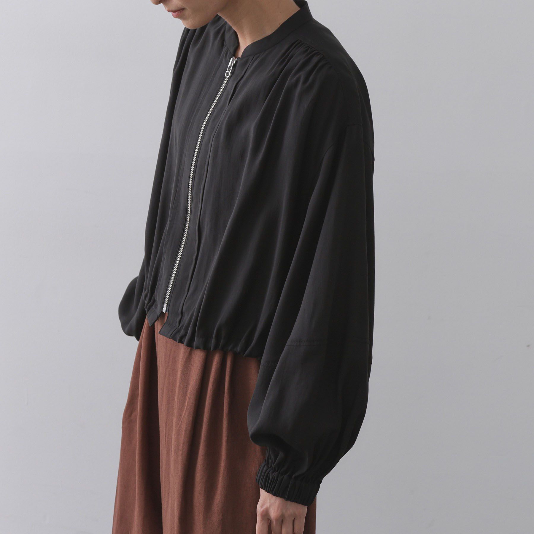 OPAQUE.CLIP「シアーランタンスリーブブルゾン【洗濯機洗い可】」|ブルゾン・スタジャン|