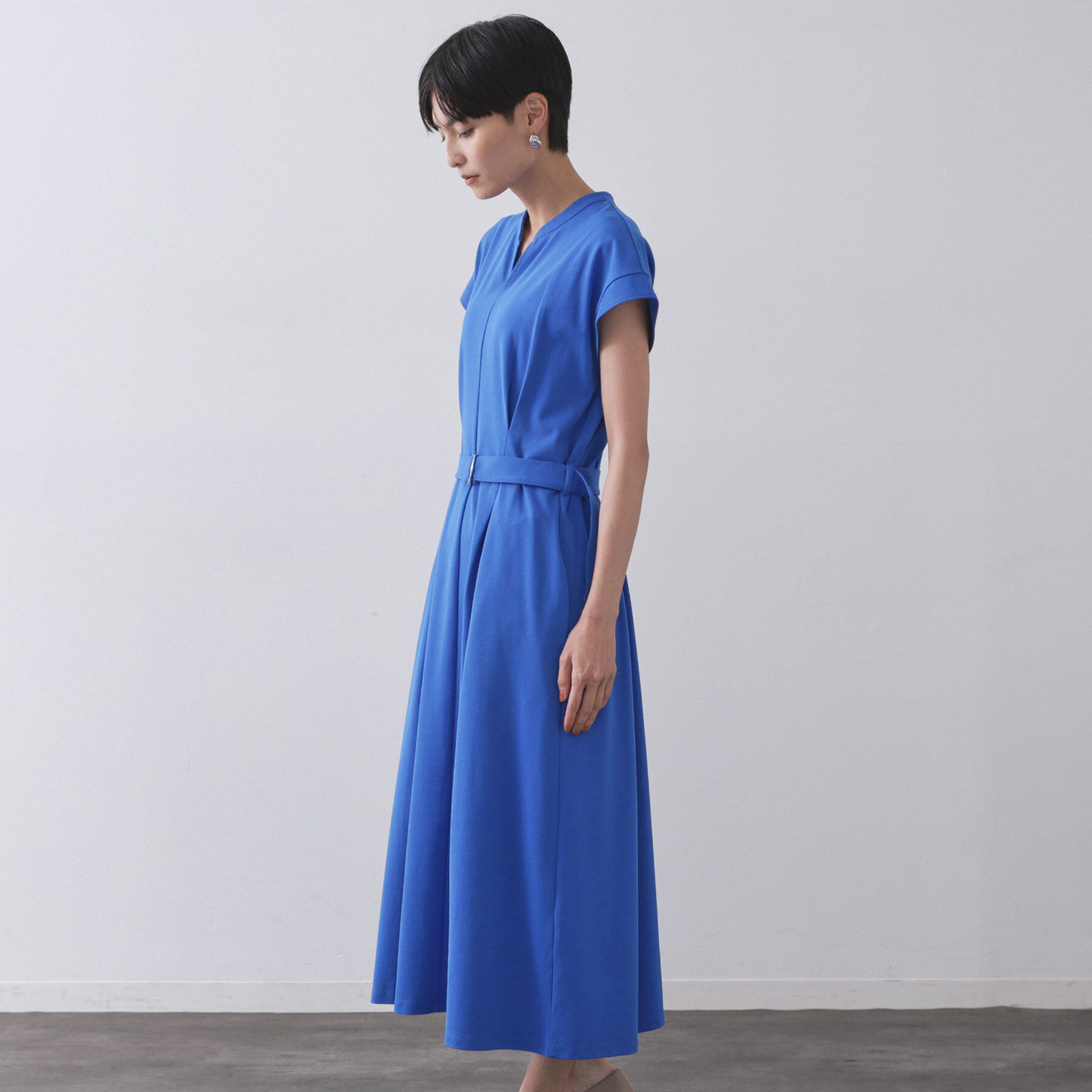 OPAQUE.CLIP「ベルト付きスキッパーワンピース【洗濯機洗い可】」|ワンピース|