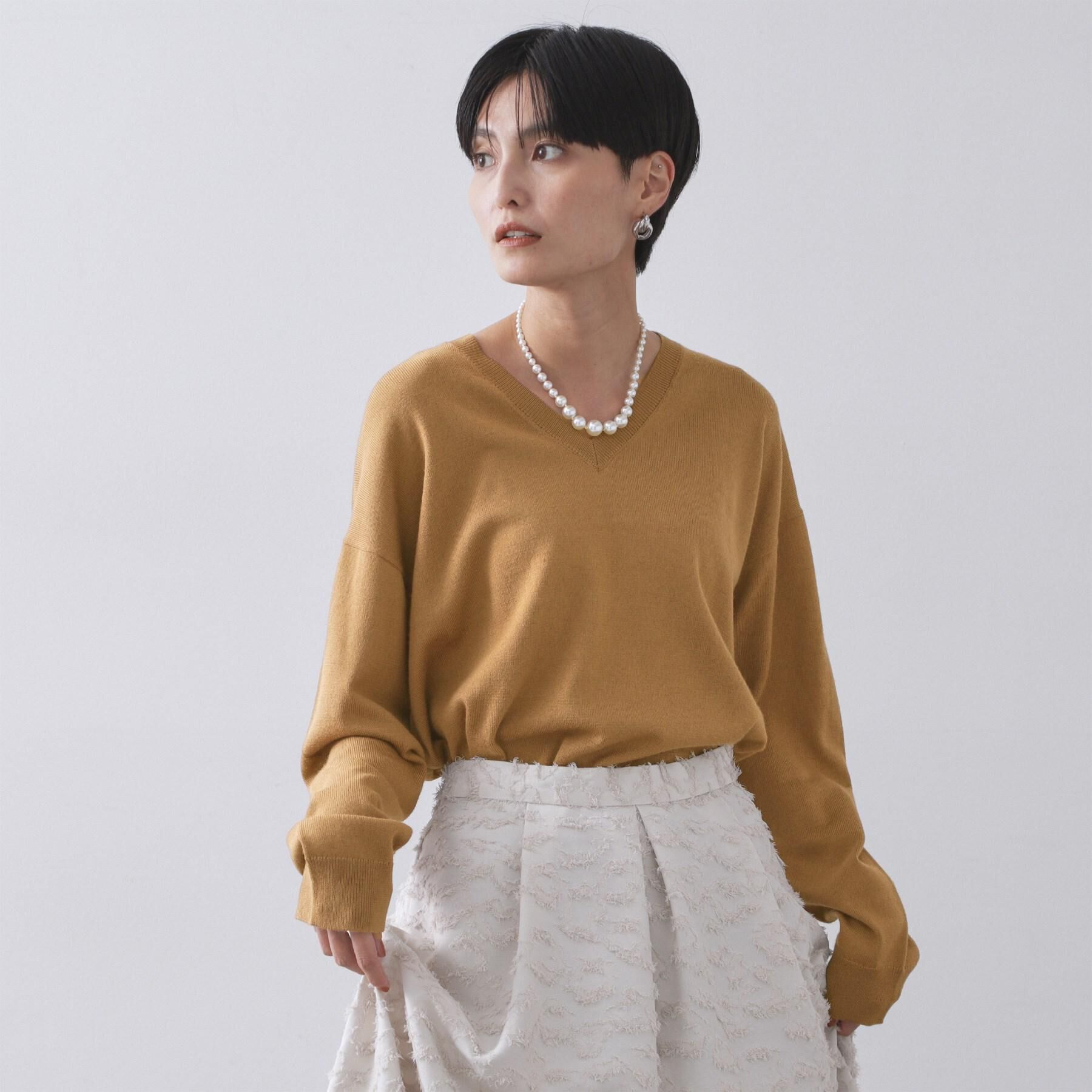 OPAQUE.CLIP「Vネックニット/エクストラファインメリノウール【THEシリーズ/洗濯機OK】」|ニット・セーター|