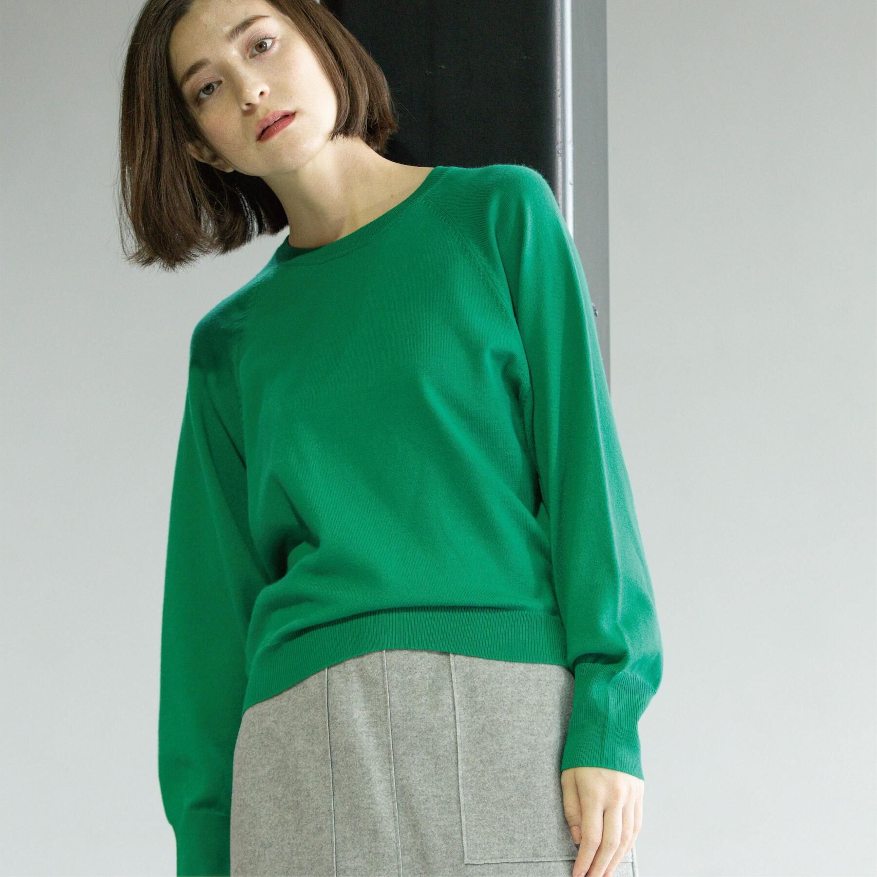 OPAQUE.CLIP「ラグランクルーネックニット/エクストラファインメリノウール【THEシリーズ/洗濯機OK】」|ニット・セーター|