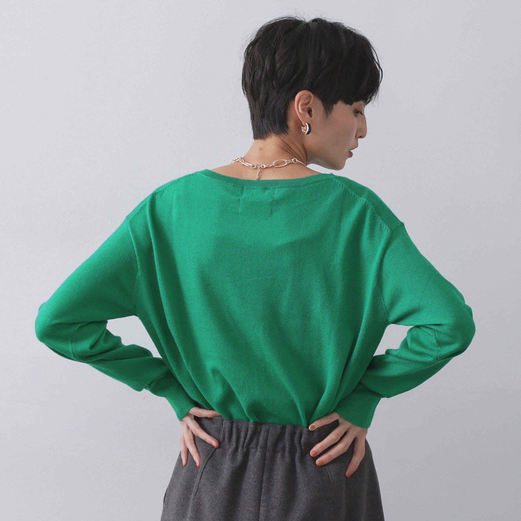 OPAQUE.CLIP「ボートネックニット/エクストラファインメリノウール【THEシリーズ/洗濯機OK】」|ニット・セーター|