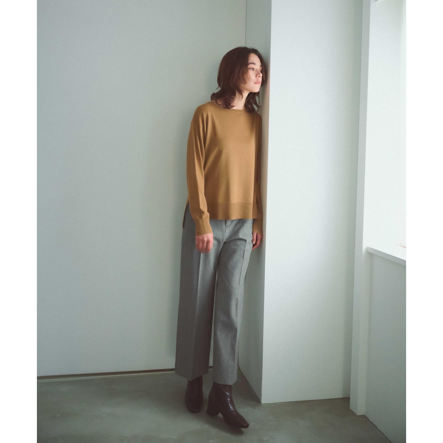 OPAQUE.CLIP「ボートネックニット/エクストラファインメリノウール【THEシリーズ/洗濯機OK】」|ニット・セーター|