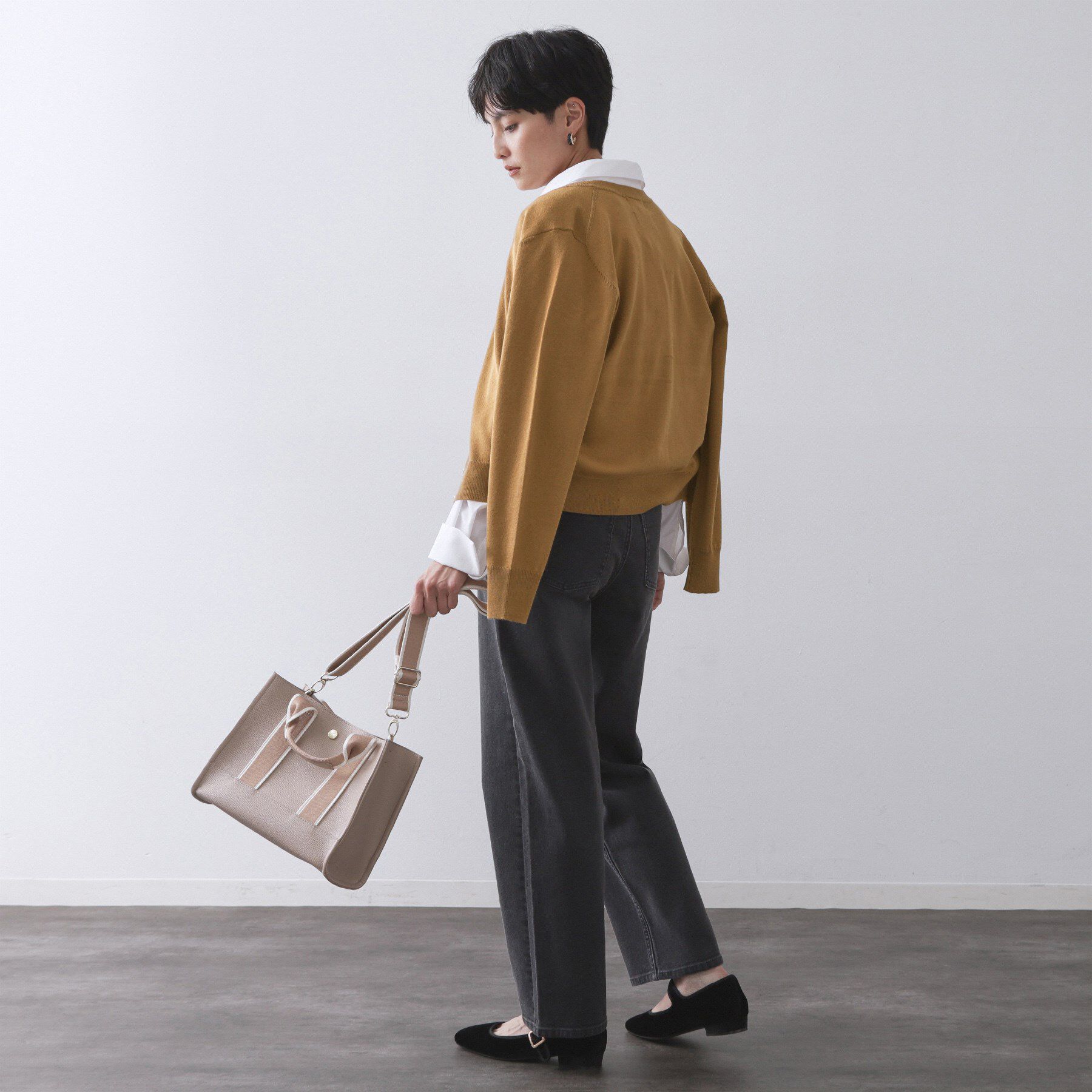 OPAQUE.CLIP「クルーニットカーディガン/エクストラファインメリノウール【THEシリーズ/洗濯機OK】」|カーディガン|