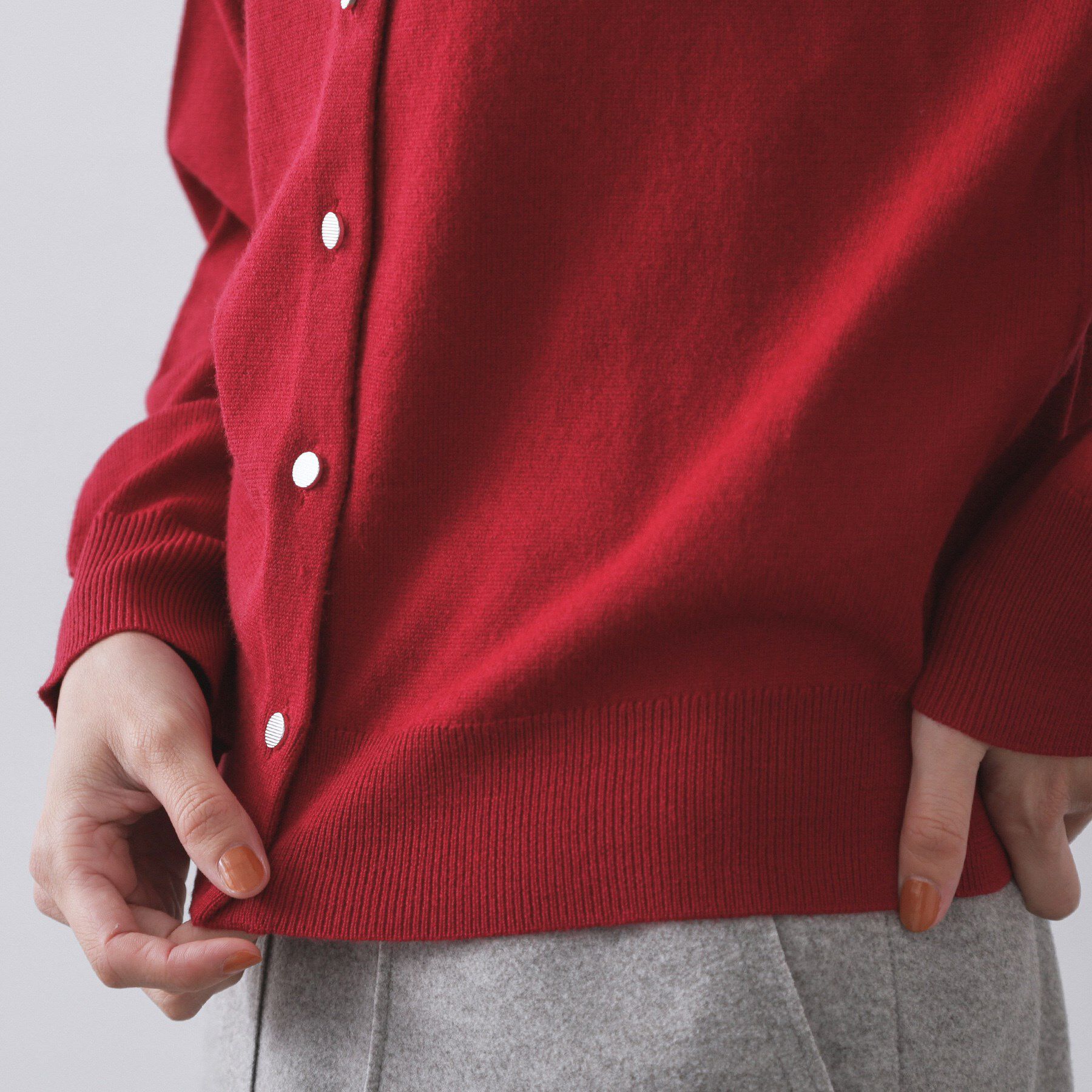 OPAQUE.CLIP「クルーニットカーディガン/エクストラファインメリノウール【THEシリーズ/洗濯機OK】」|カーディガン|