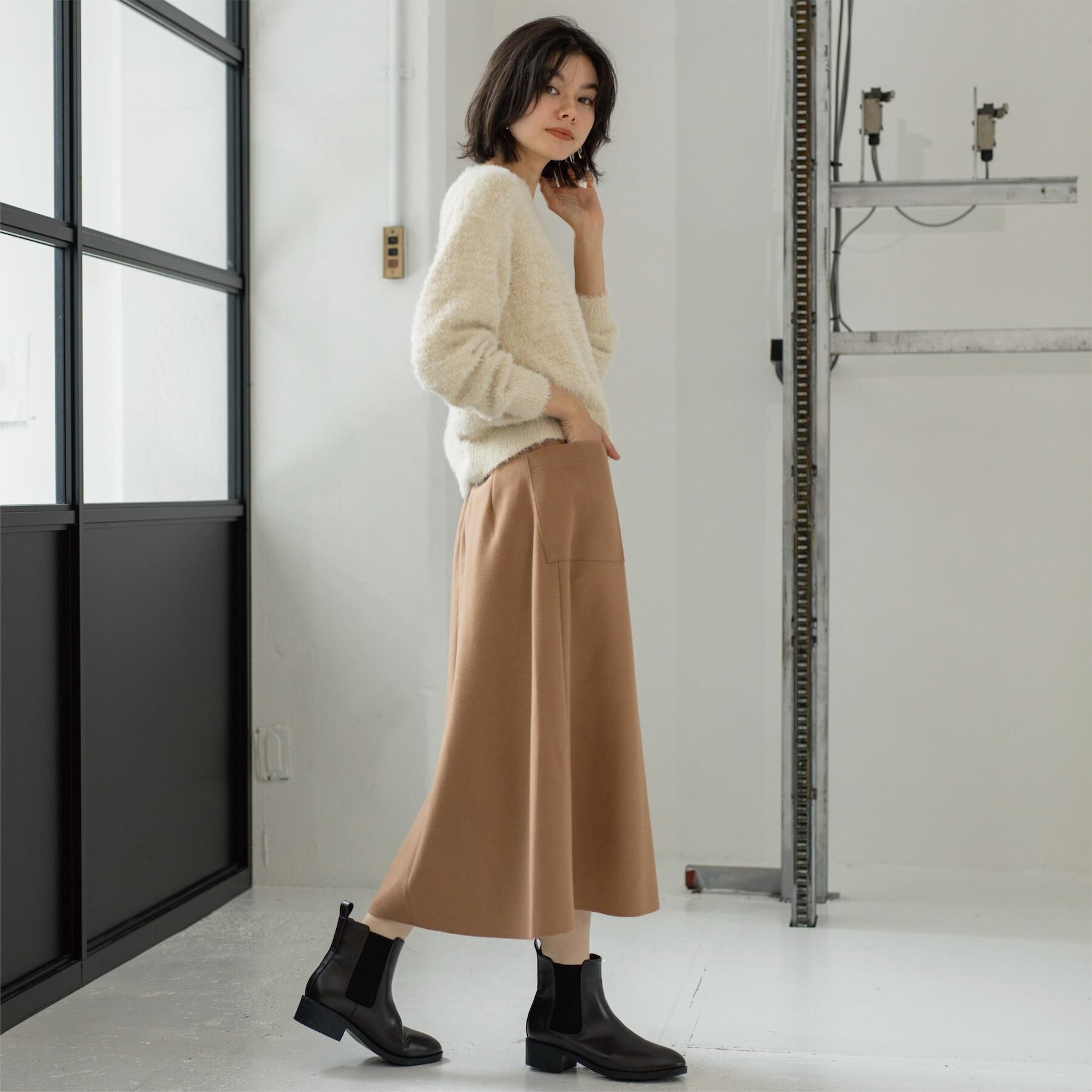OPAQUE.CLIP「ウールライクフレアスカート【洗濯機OK】」|スカート|