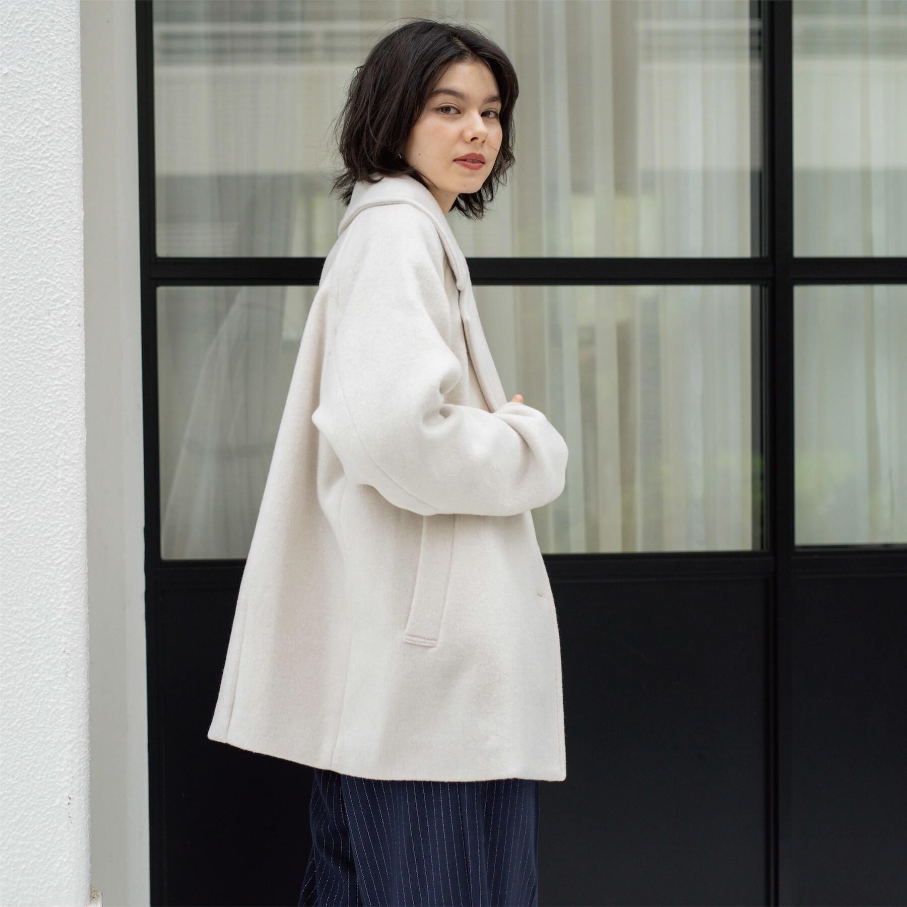 OPAQUE.CLIP「カシミヤブレンドウールミドルピーコート」|ピーコート|